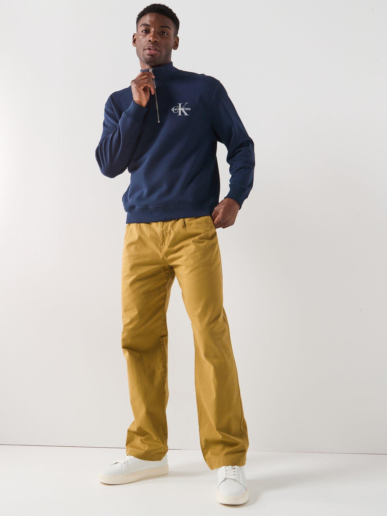 Image 3 of 6 of Calvin Klein Jeans Monogram Logo 1/4 Zip Sweatshirt - Navy