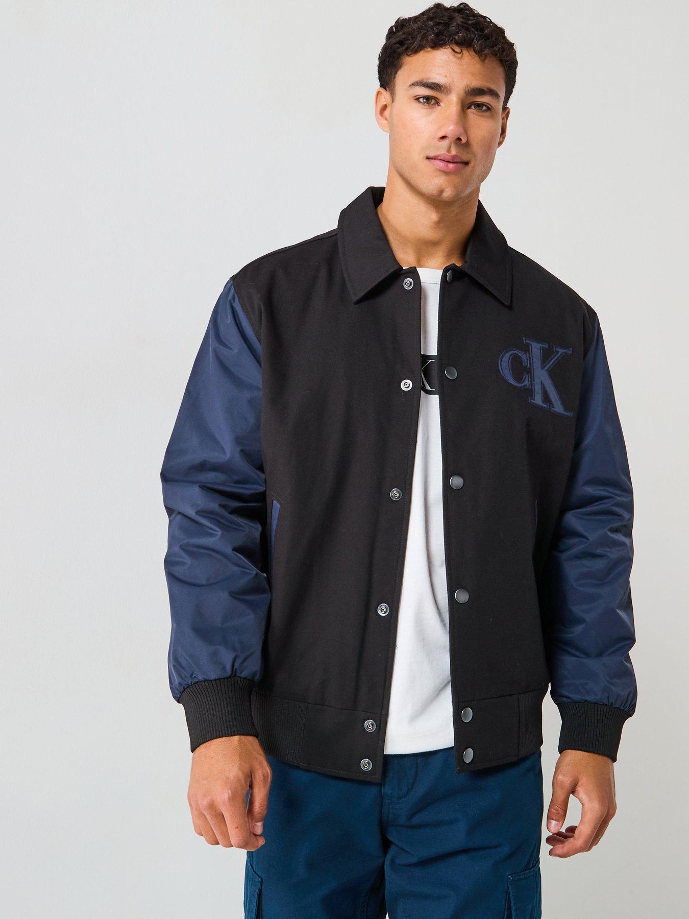 Calvin Klein Jeans Cotton Nylon Varisty Bomber Jacket - Black