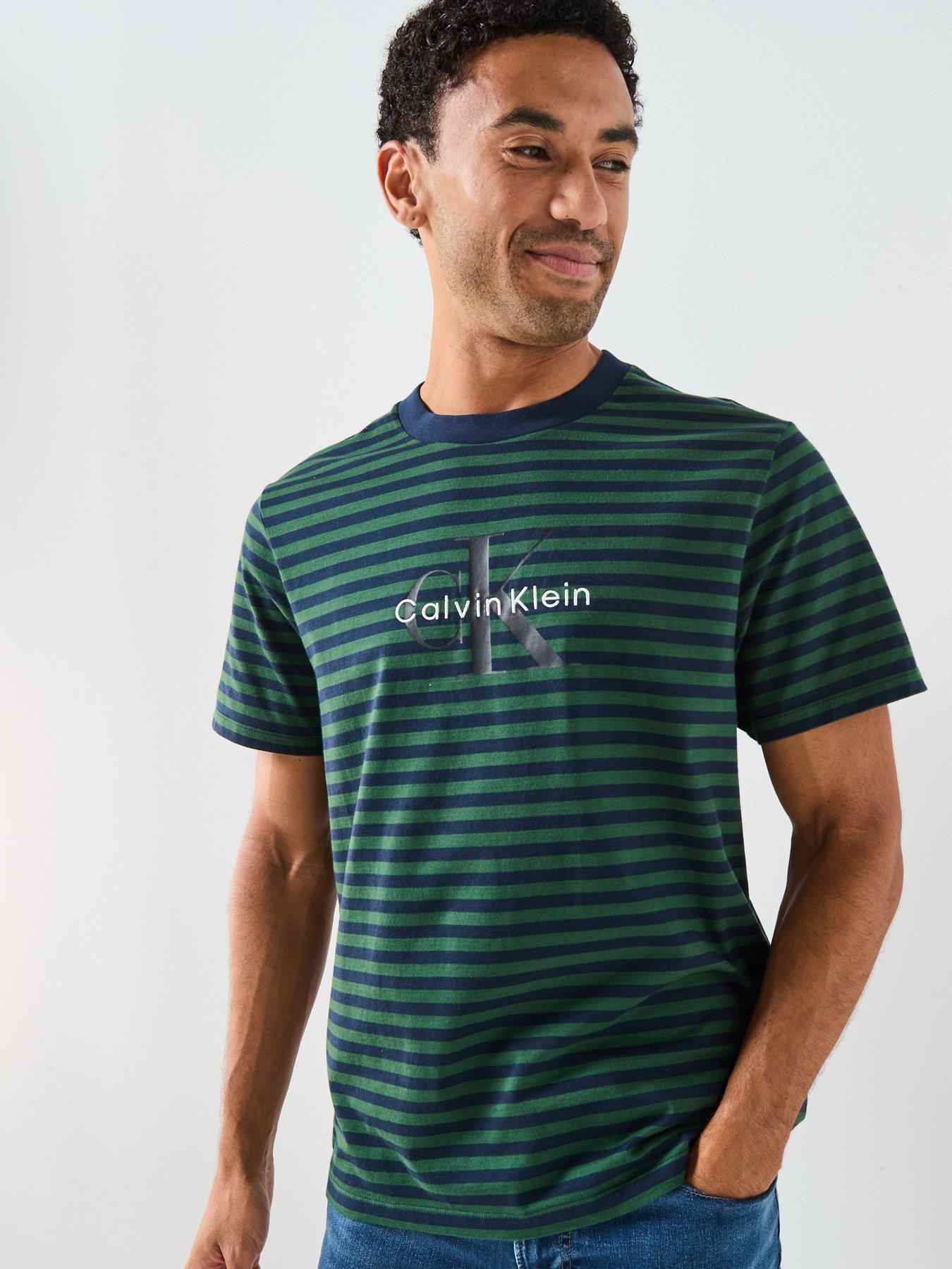 calvin-klein-jeans-large-monogram-stripe-t-shirt-green