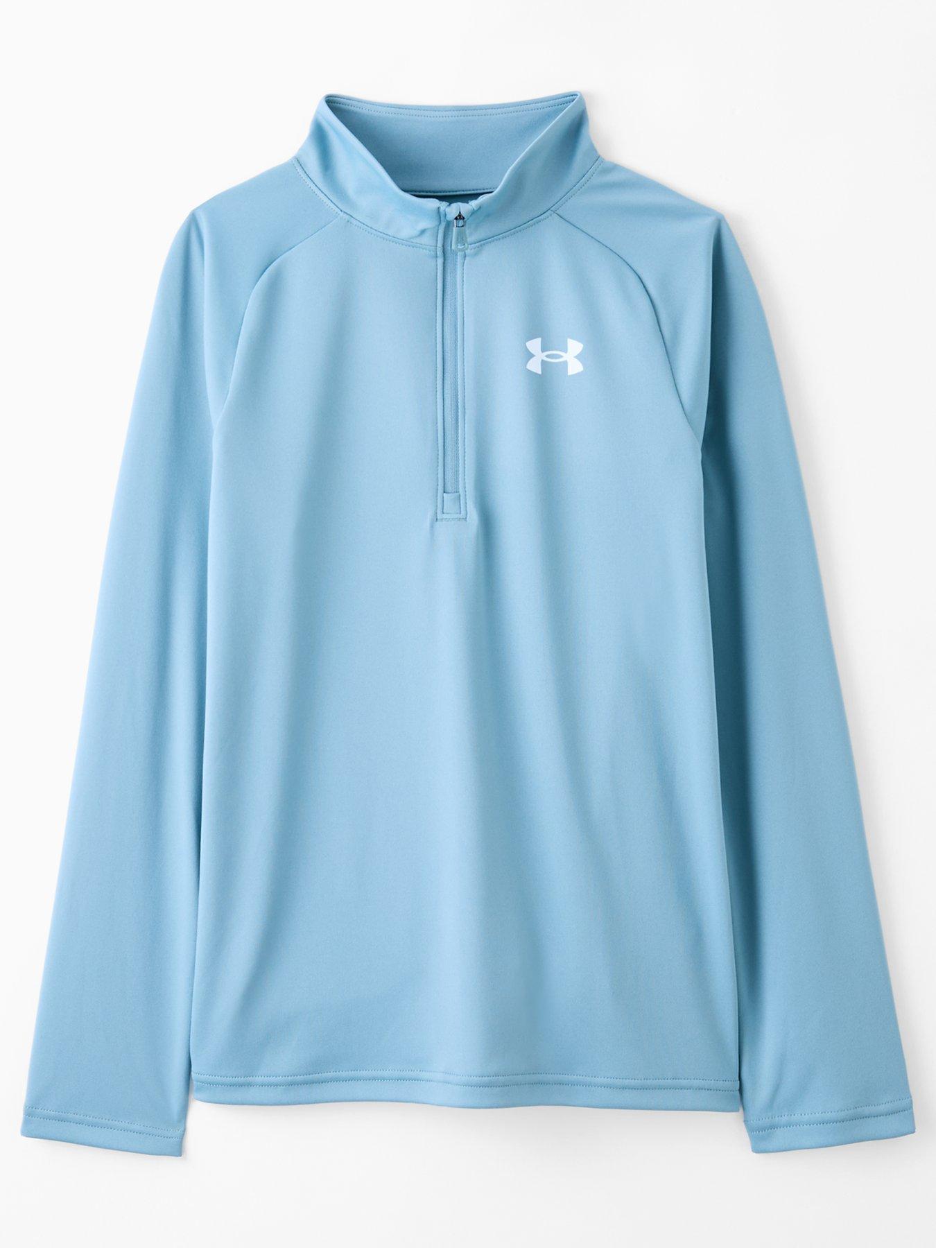 under-armour-junior-boys-training-tech-20-12-zip-top-blue