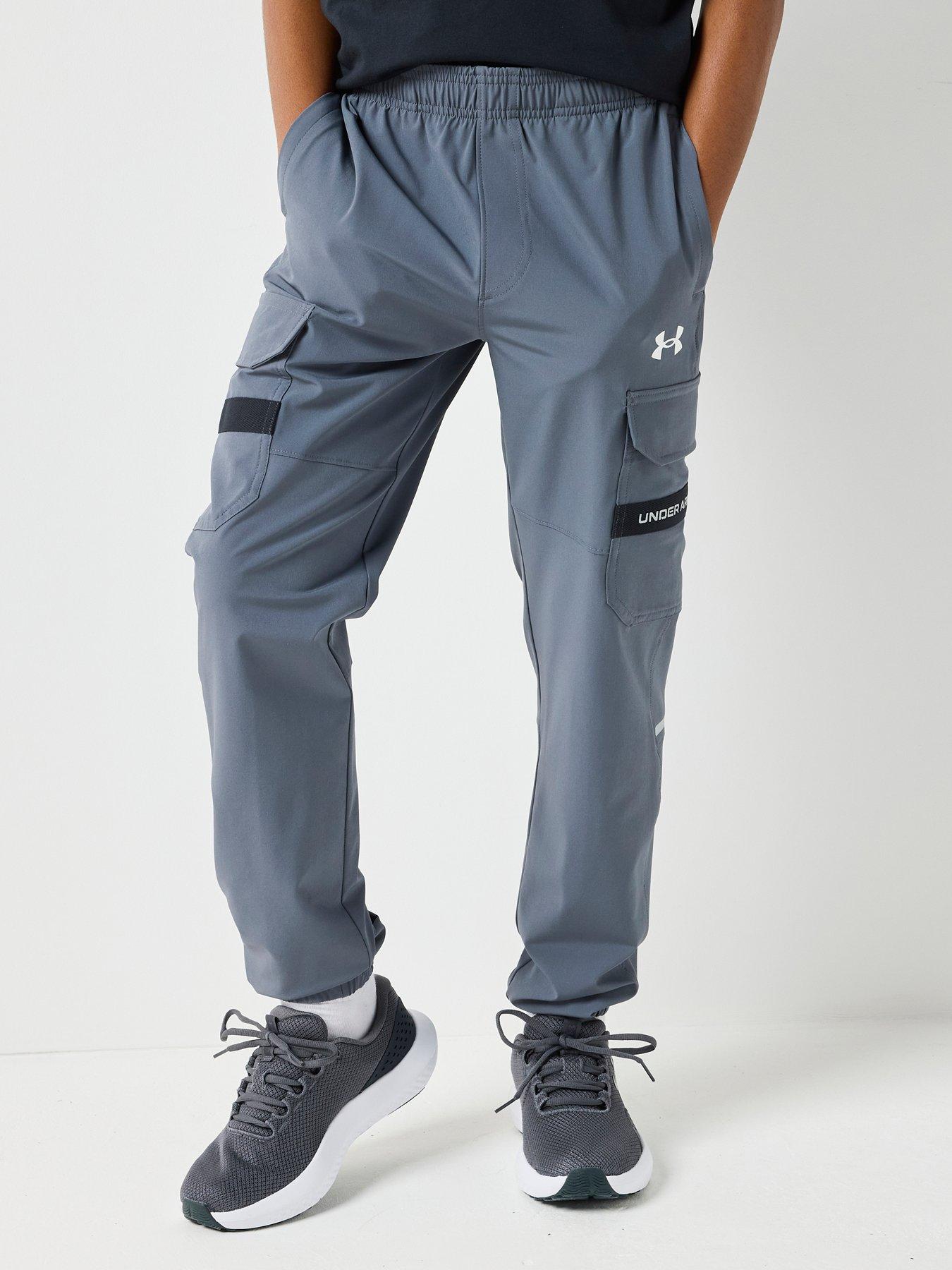 under-armour-junior-boys-training-tech-utility-woven-pants-grey