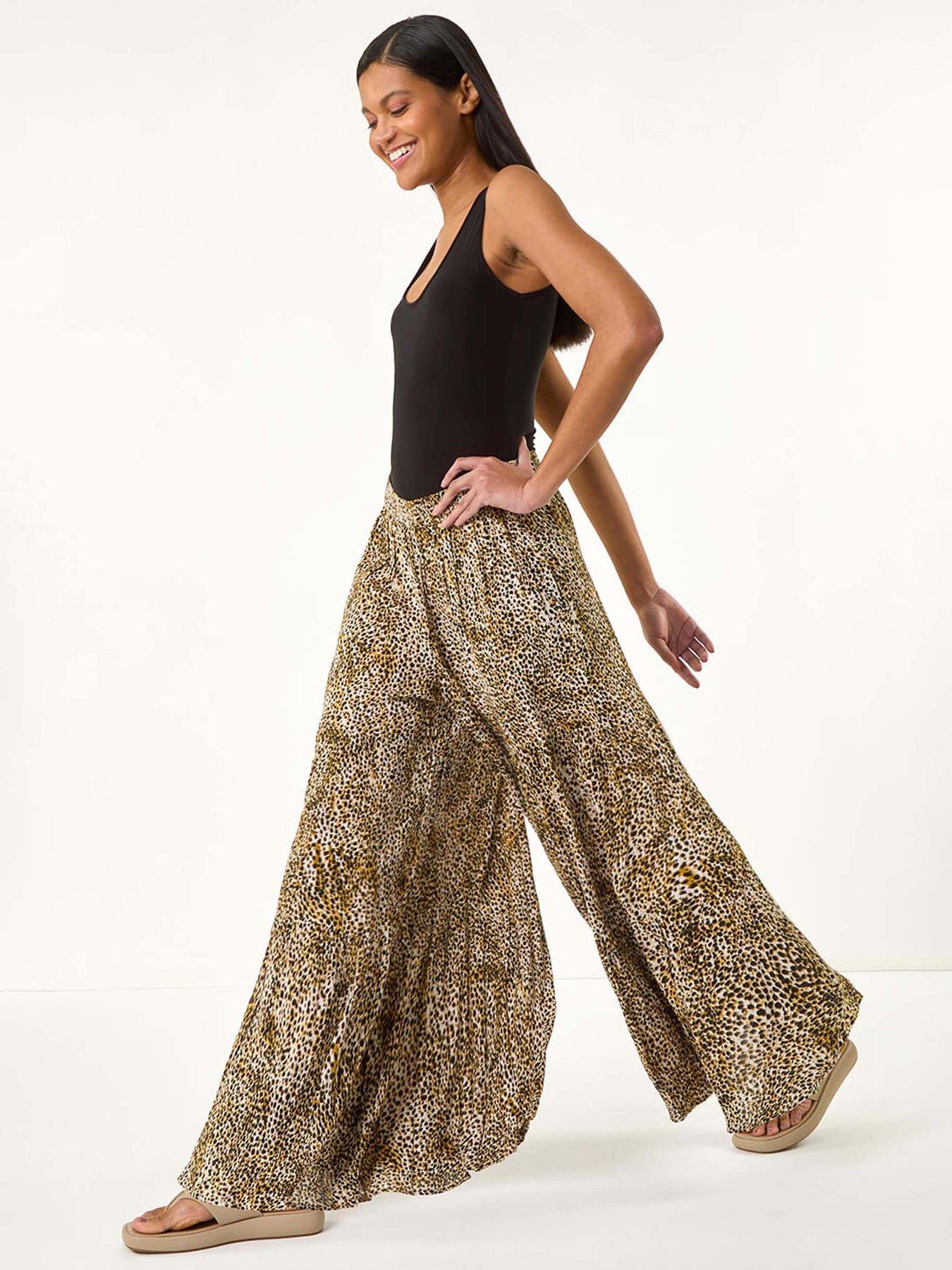 roman-animal-print-tiered-palazzo-trouser-brown