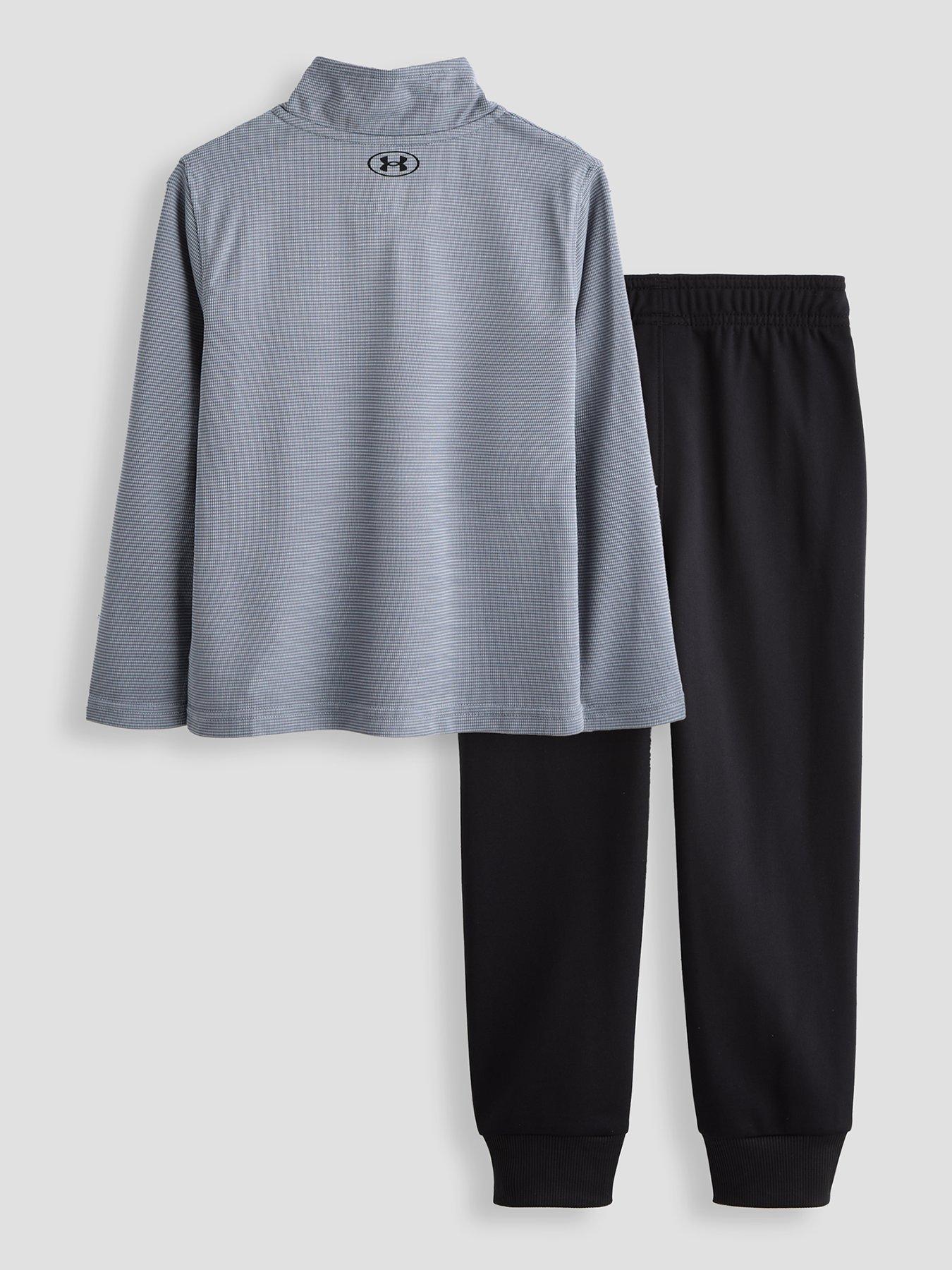 Image 2 of 4 of UNDER ARMOUR Boys 1/4 Zip Rye Bread Set - Grey/black
