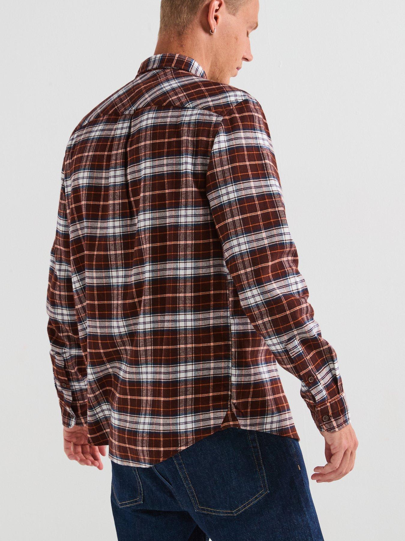 tommy-jeans-regular-flannel-check-shirt-brownstillFront