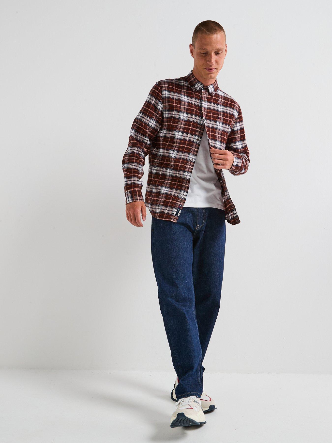 tommy-jeans-regular-flannel-check-shirt-brownback