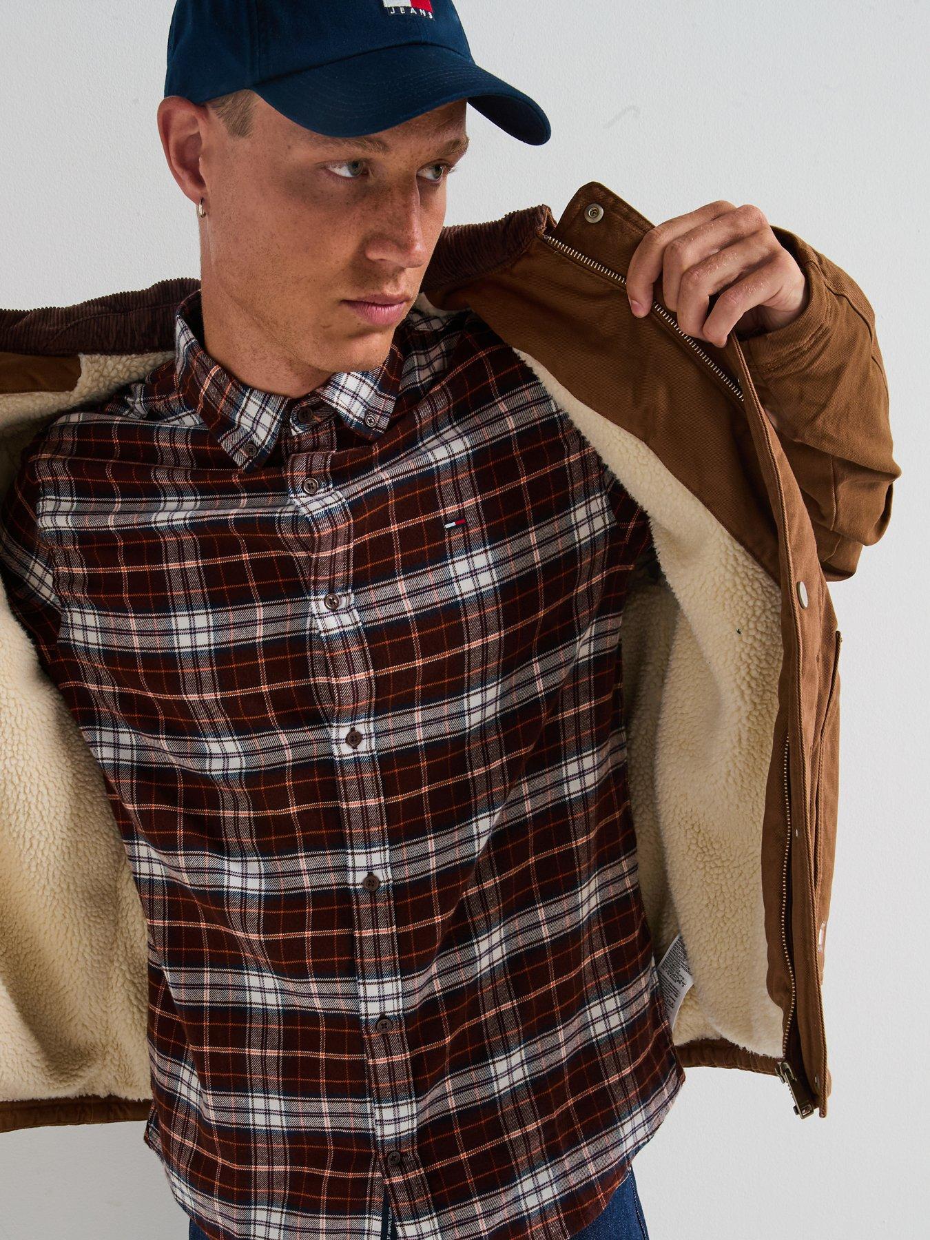 tommy-jeans-cord-collar-fleece-lined-harrington-jacket-brownoutfit