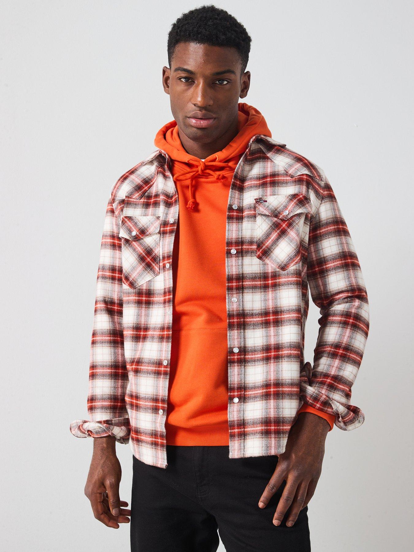 tommy-jeans-regular-western-flannel-check-shirt-orange