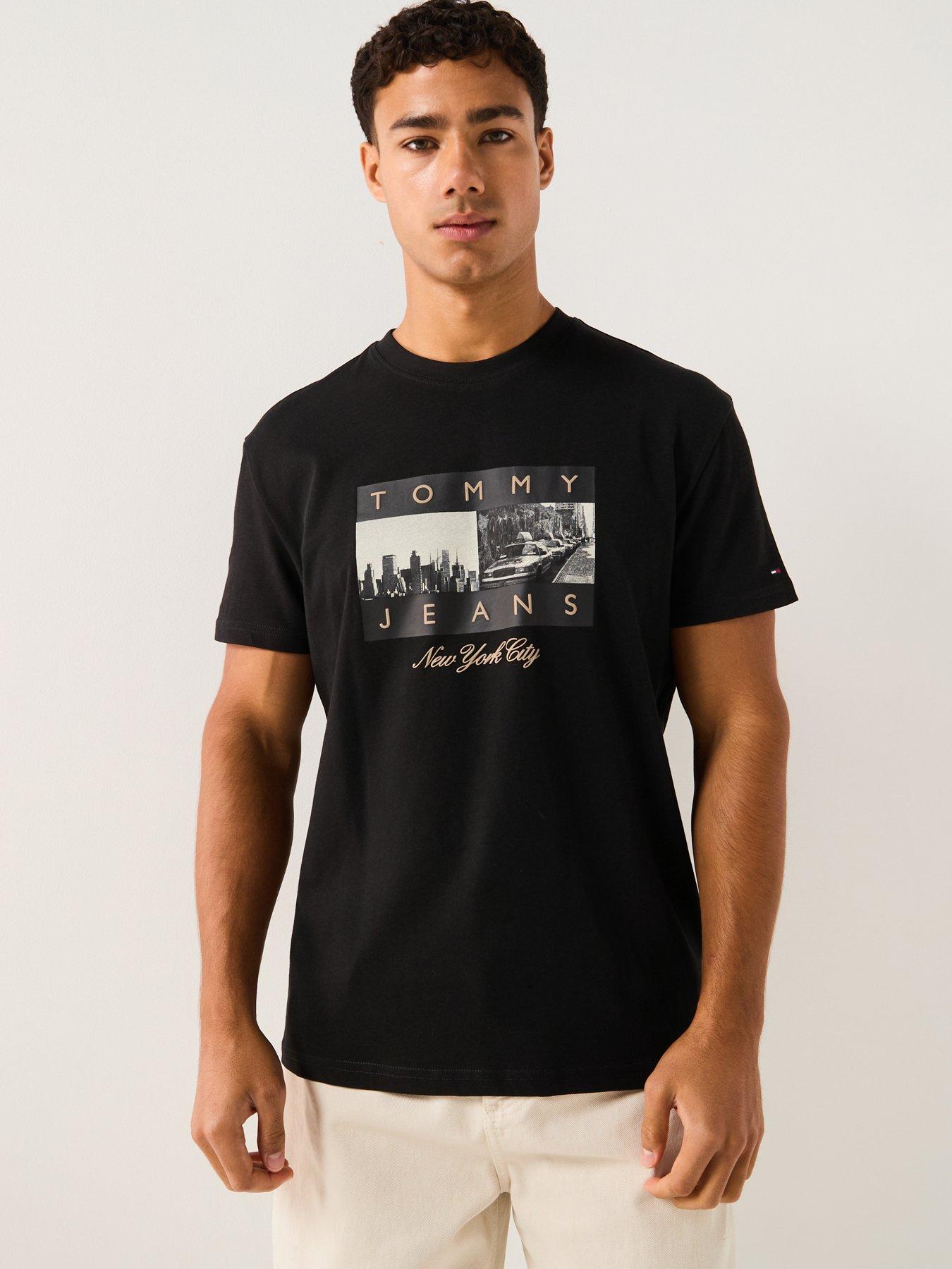 Tommy Jeans Regular Photo Flag T-Shirt - Black