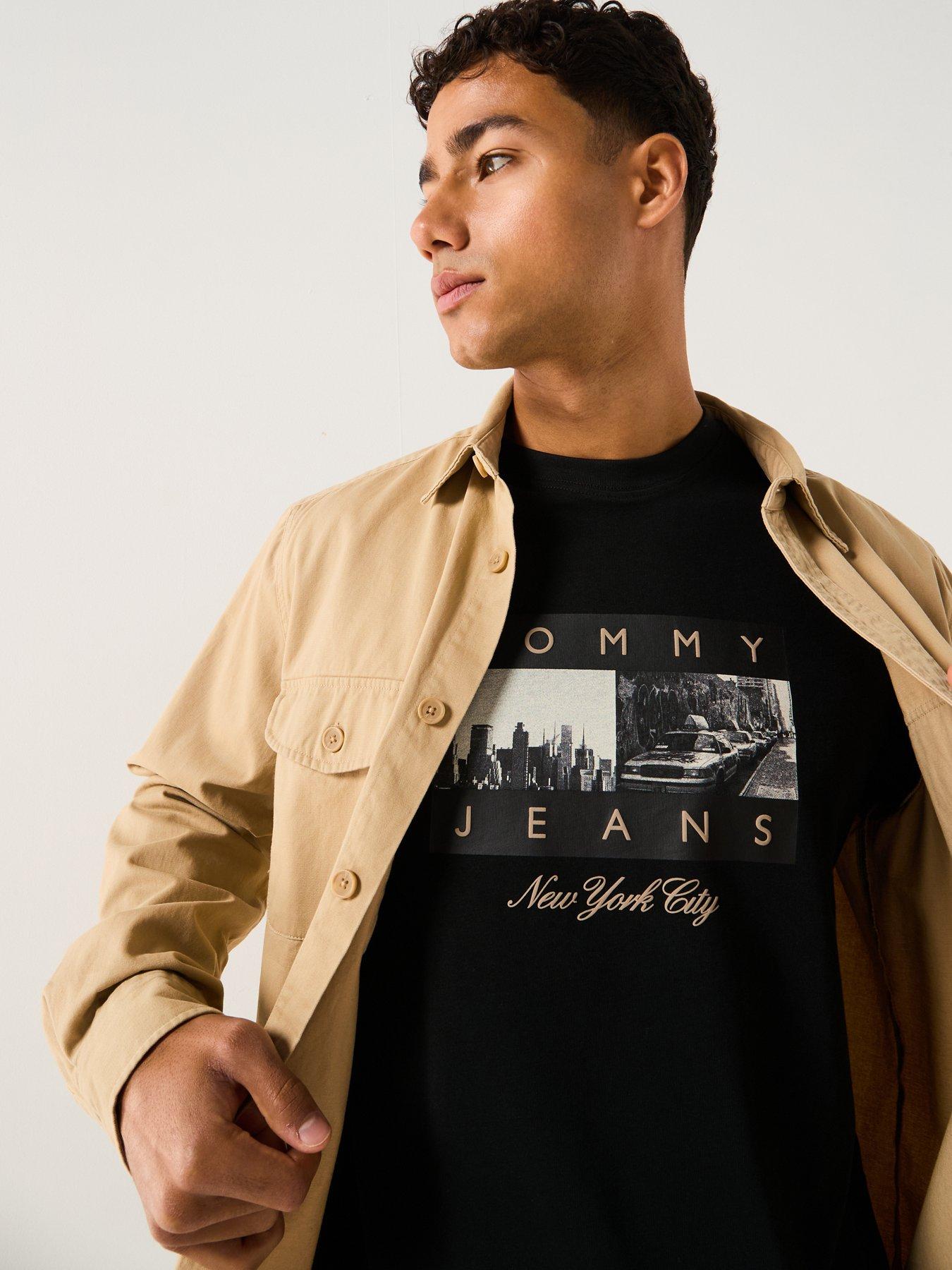 Image 5 of 6 of Tommy Jeans Regular Photo Flag T-Shirt - Black