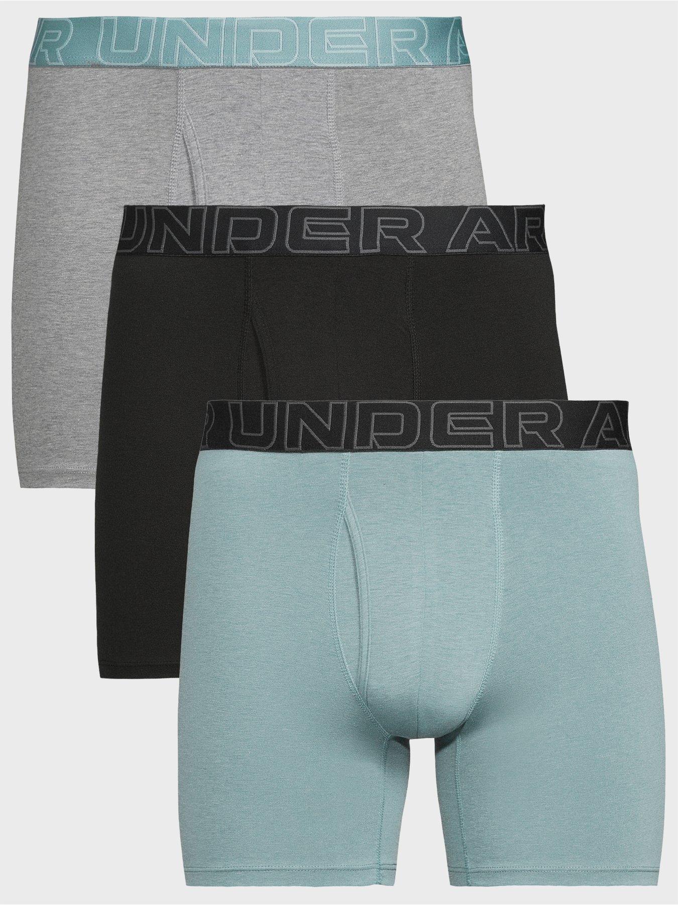 UNDER ARMOUR Men's Performance Cotton 6 Inch 3 Pack Boxers - Multi