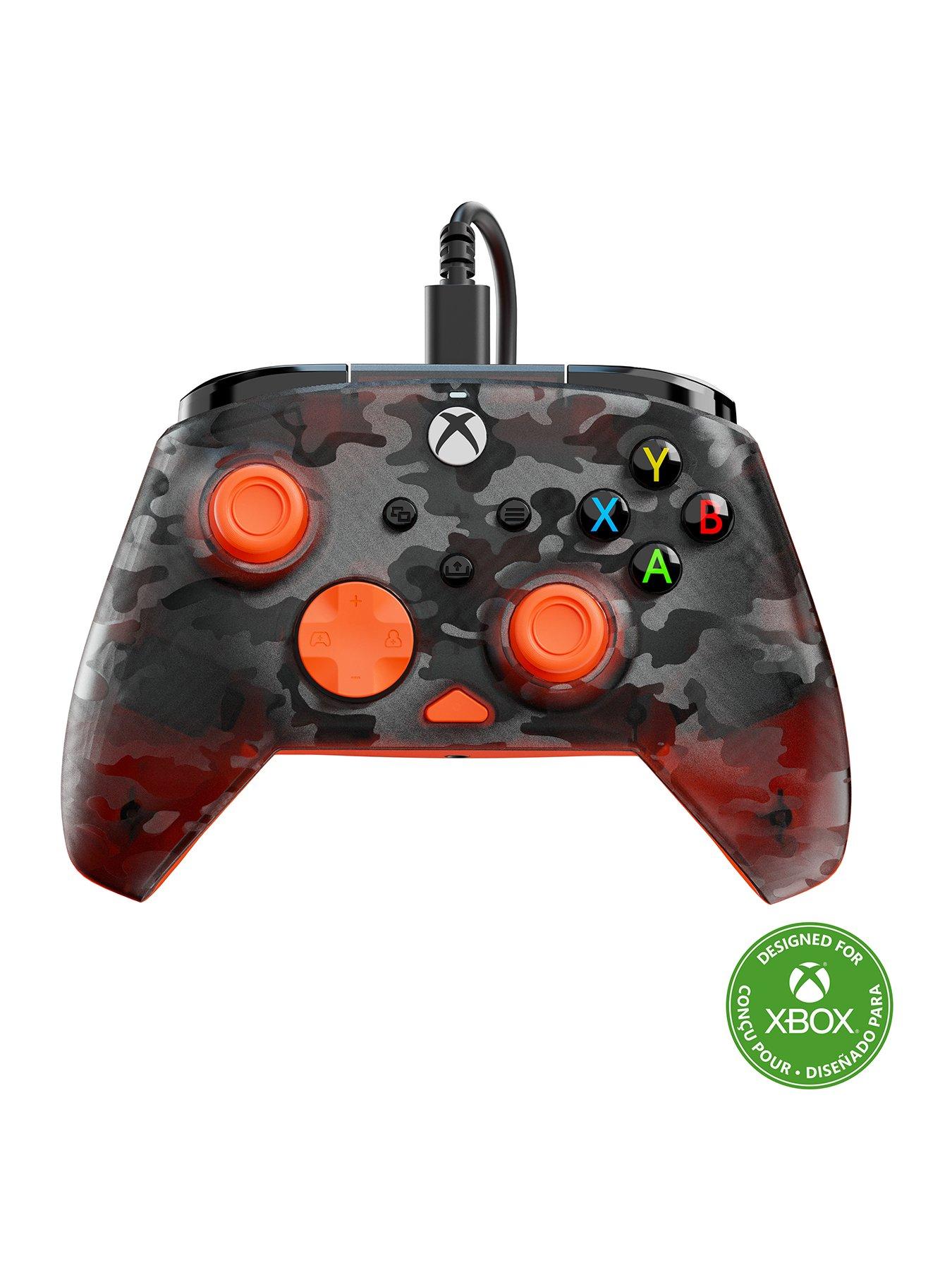 Image of pdp Rematch Core Wired Controller XB, Ghost Camo Black & Orange