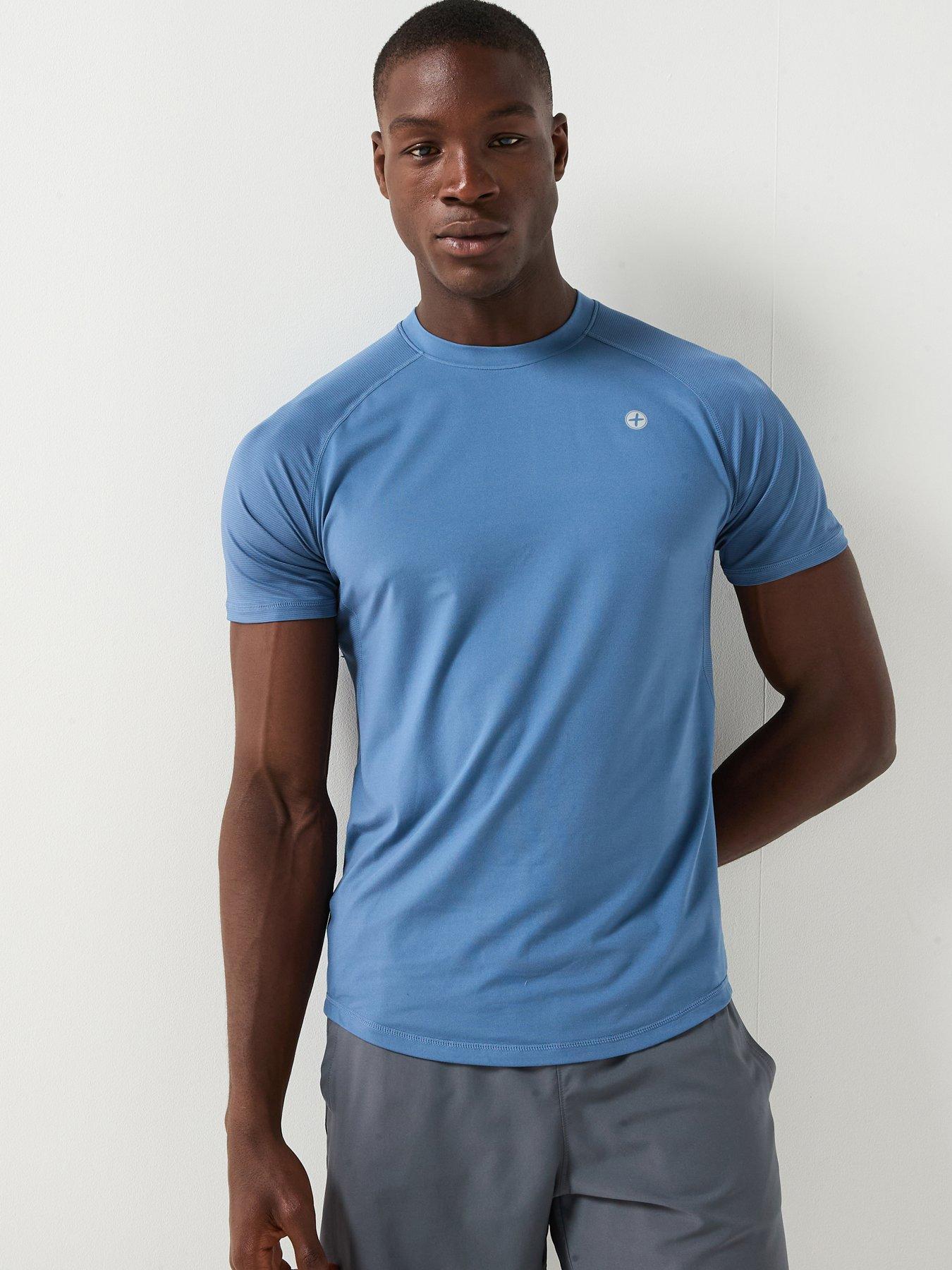 Gym + Coffee Mens Training Relentless T-Shirt - Blue