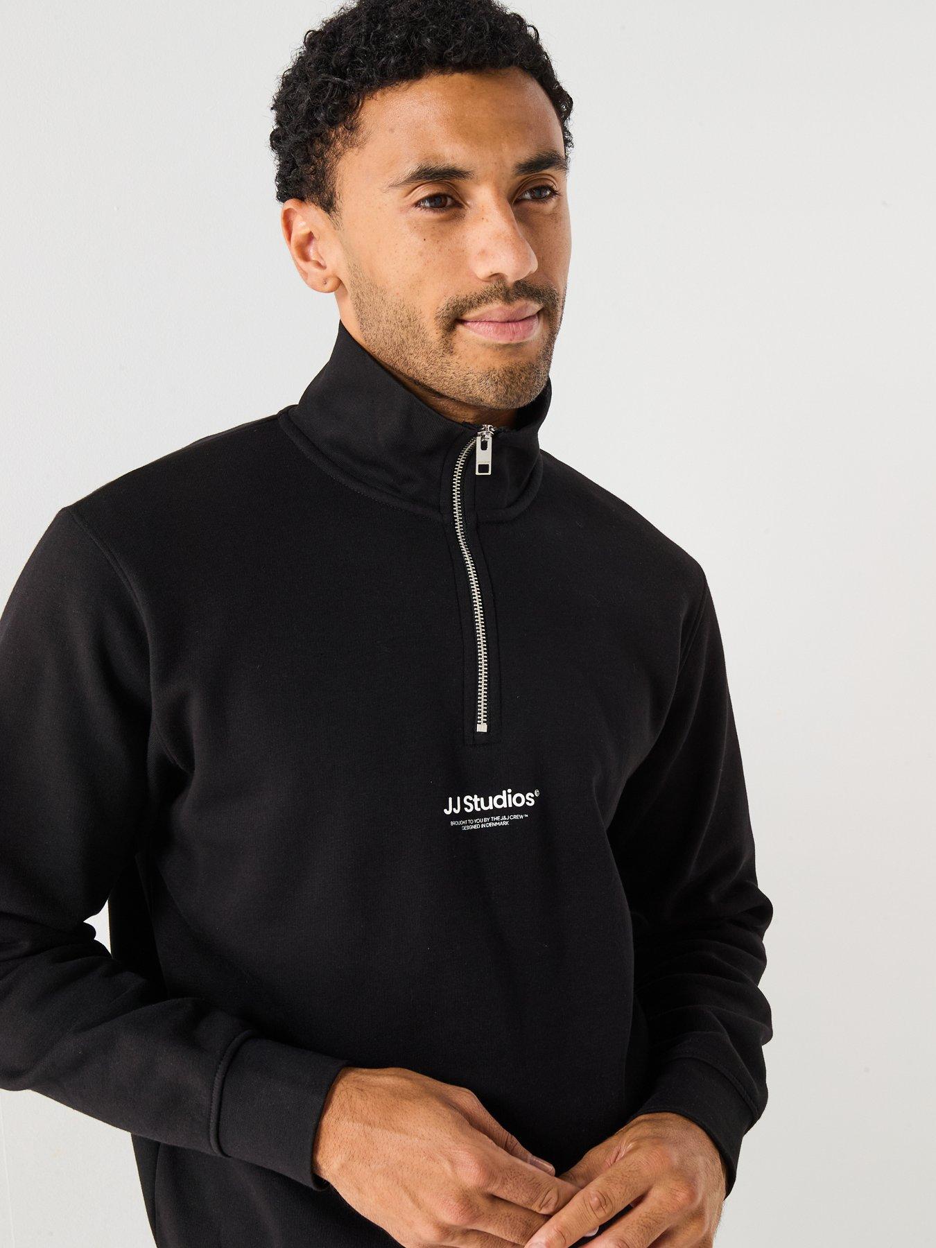 Image 5 of 6 of Jack & Jones Soho JJ Studios 1/4 Zip Sweat - Black