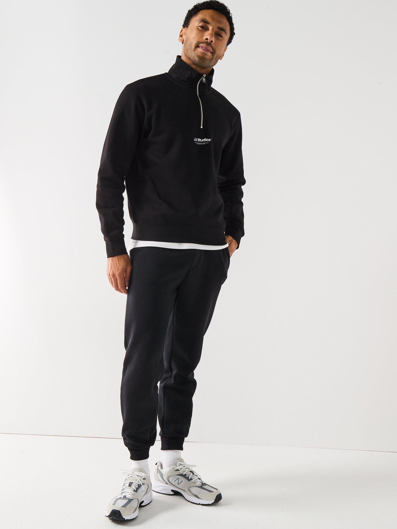 Image 6 of 6 of Jack & Jones Soho JJ Studios 1/4 Zip Sweat - Black