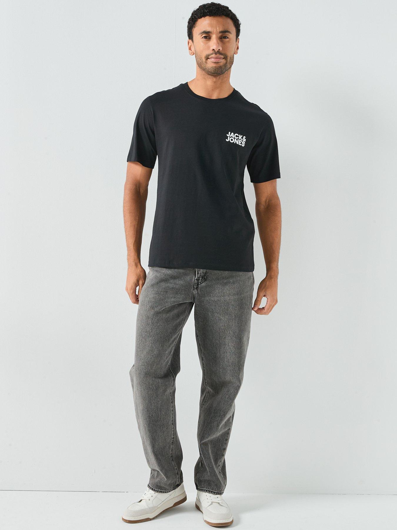 Image 3 of 6 of Jack & Jones Left Chest Logo T-Shirt - Black