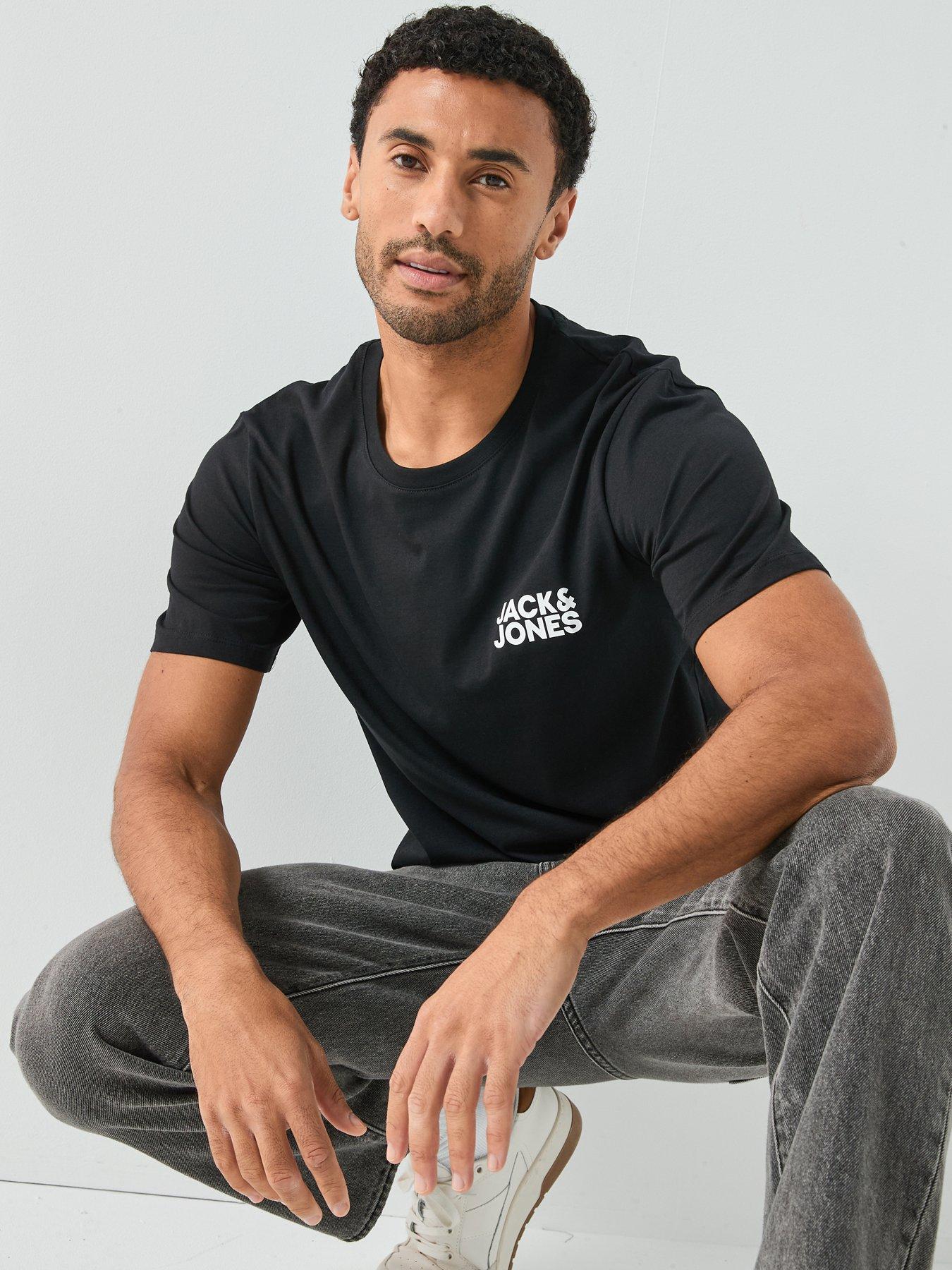 Image 5 of 6 of Jack & Jones Left Chest Logo T-Shirt - Black
