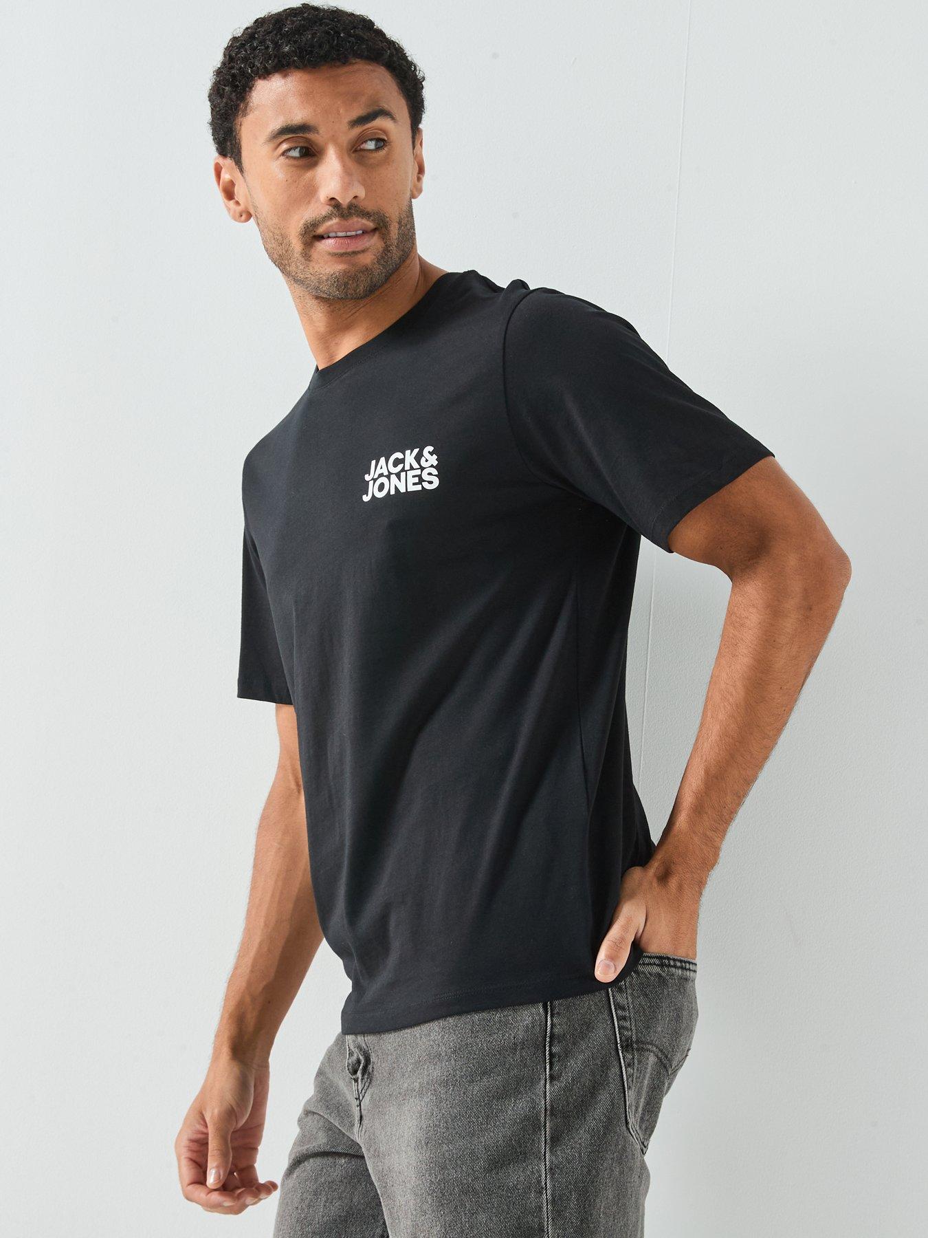 Image 6 of 6 of Jack & Jones Left Chest Logo T-Shirt - Black