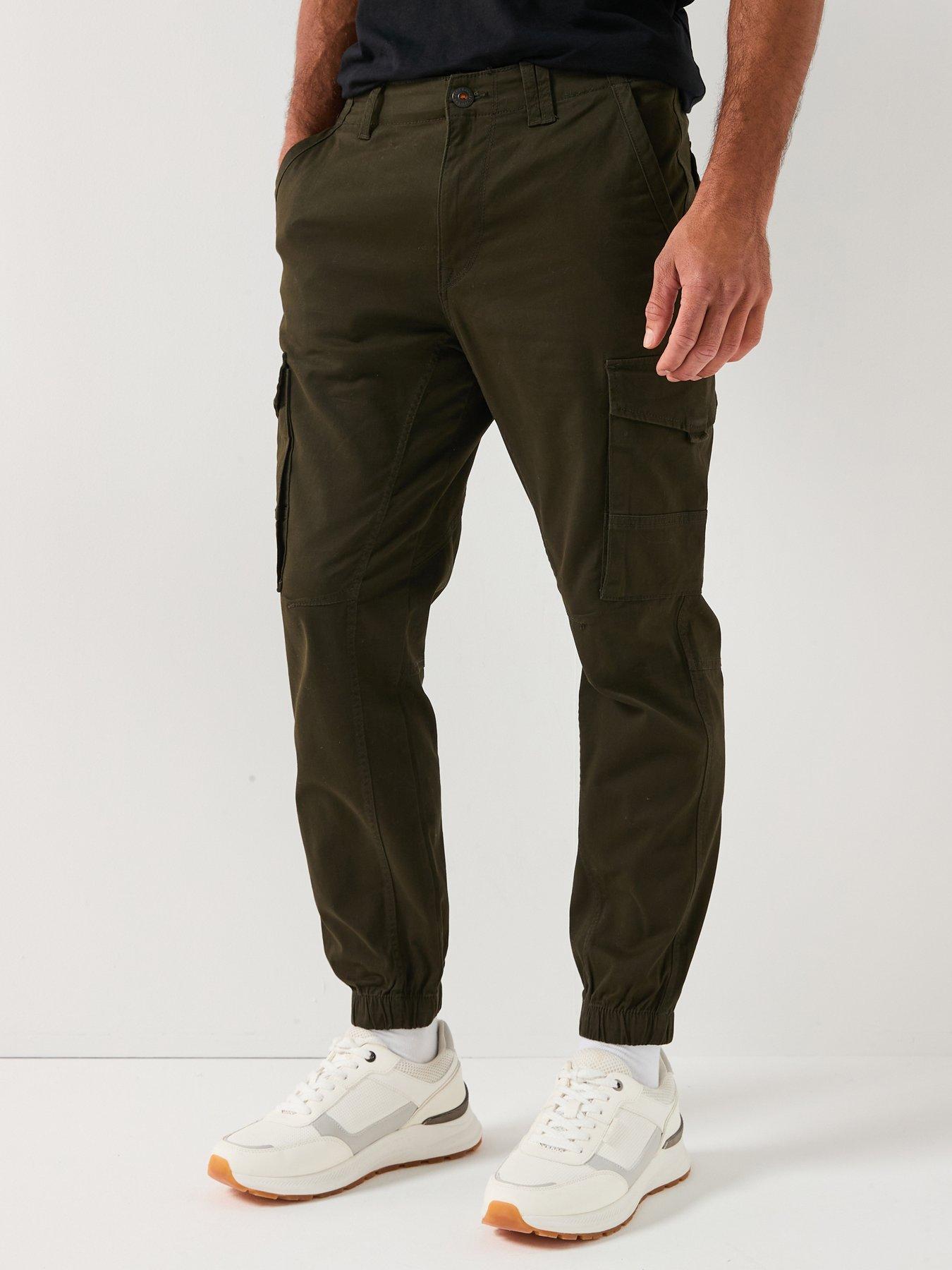 jack-jones-paul-flake-slim-fit-cuffed-cargo-trousers-khakifront
