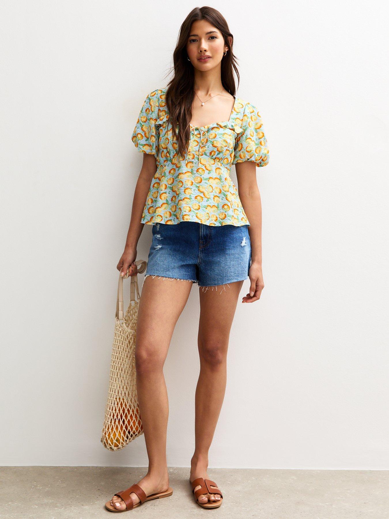 new-look-blue-crinkle-texture-orange-print-tea-blouseback