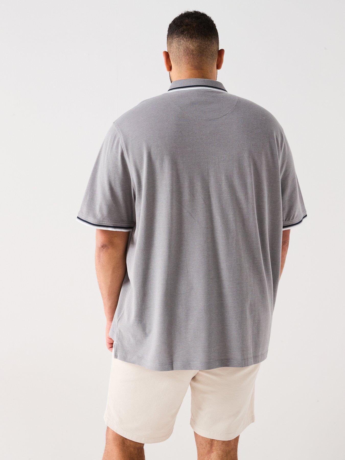 Image 2 of 4 of Jack & Jones Plus Size Paulos Tipped Polo Shirt - Grey