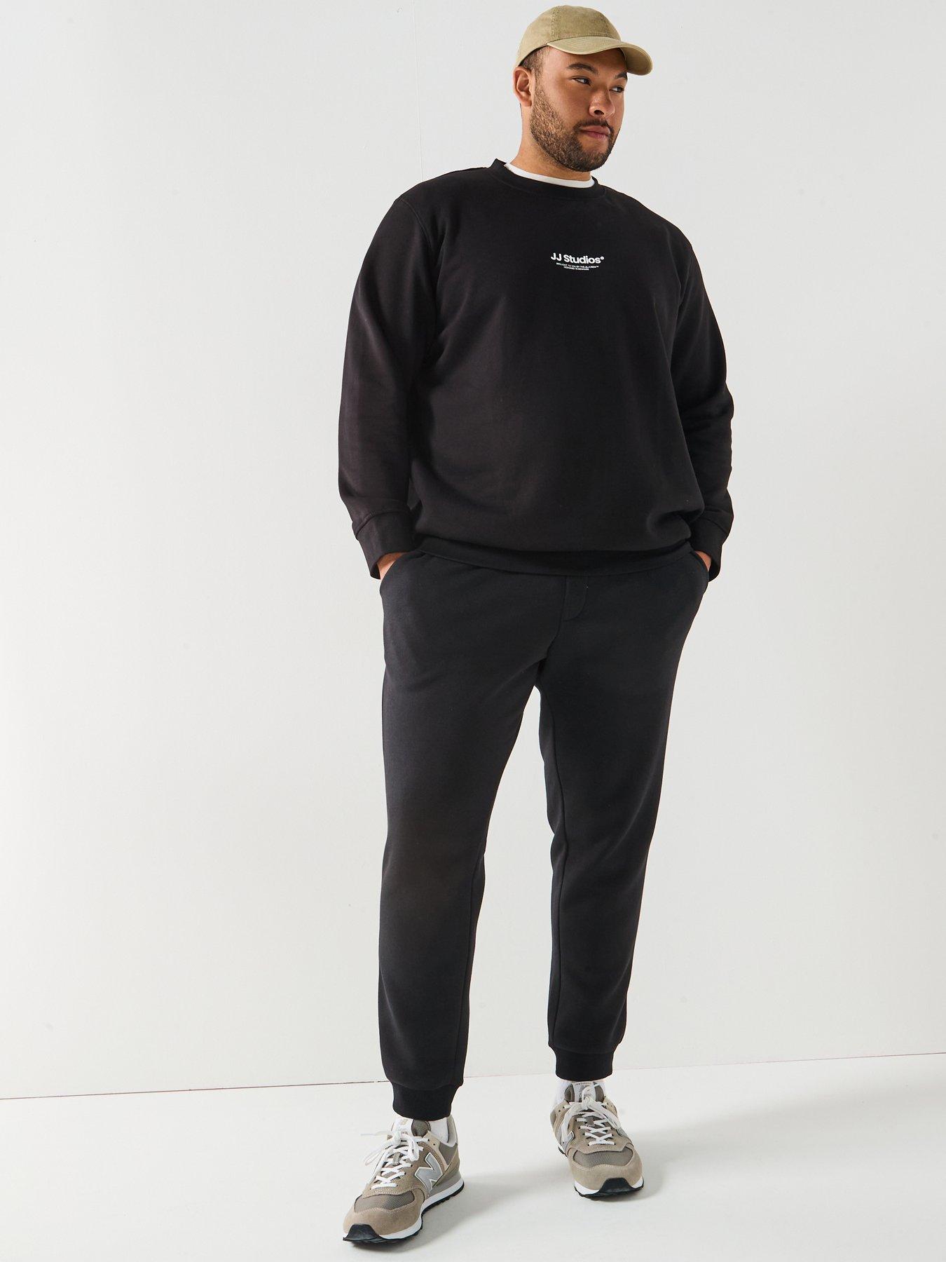Image 3 of 5 of Jack & Jones Plus Size Soho Jj Studios Crew Sweater - Black