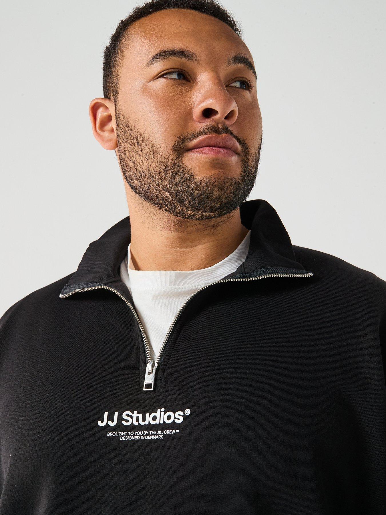 jack-jones-plus-size-soho-jj-studios-14-zip-sweater-blackoutfit