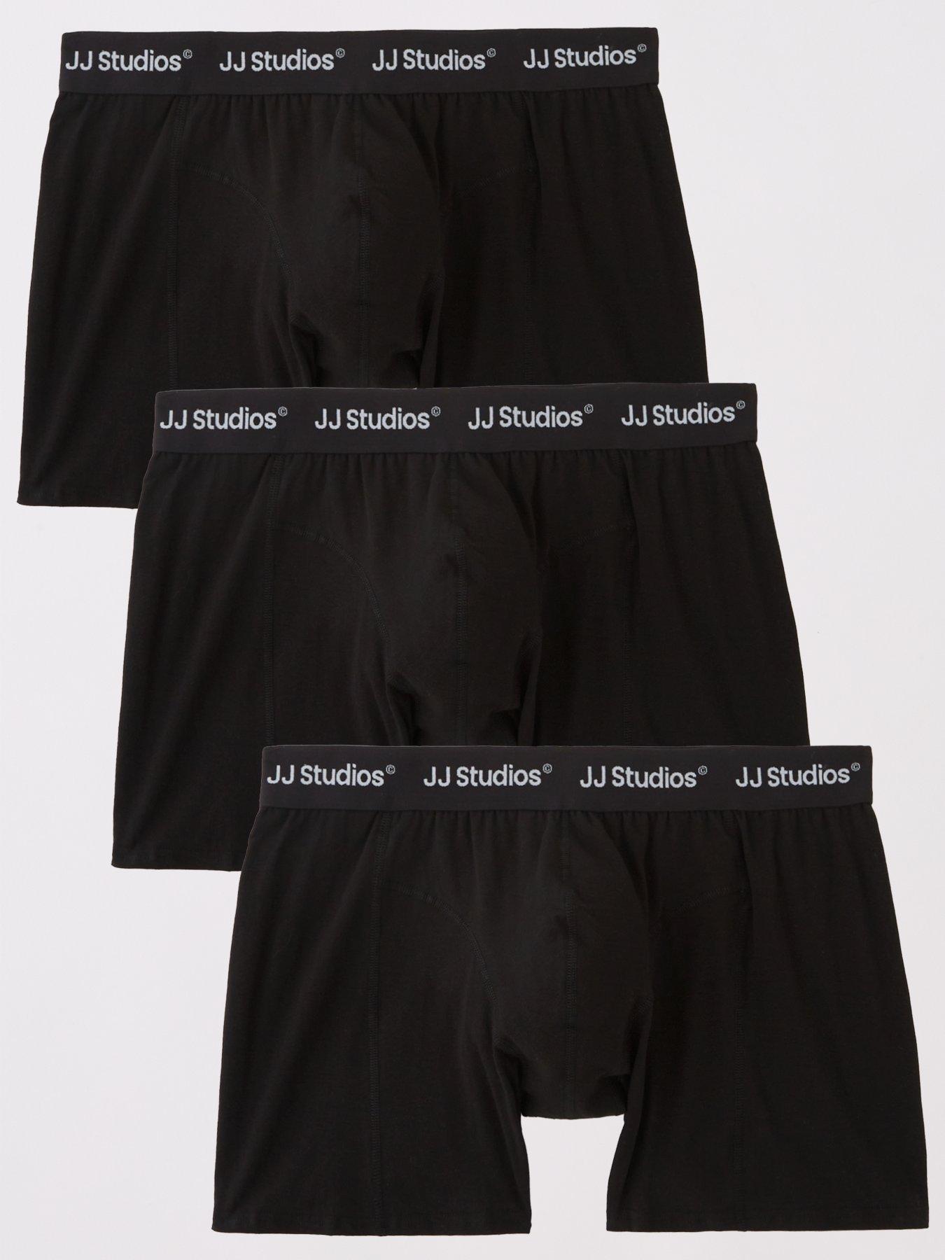 jack-jones-plus-size-soho-3-pack-logo-waistband-trunks-blackfront