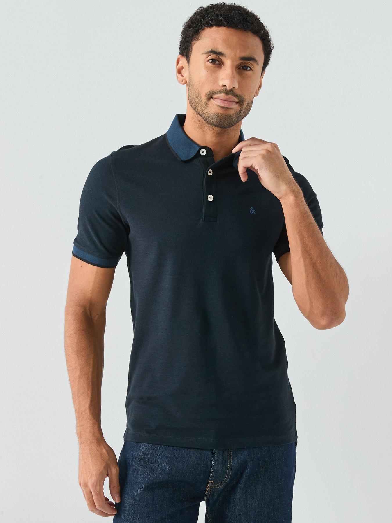 undefined Paulos Tipped Polo Shirt - Navy