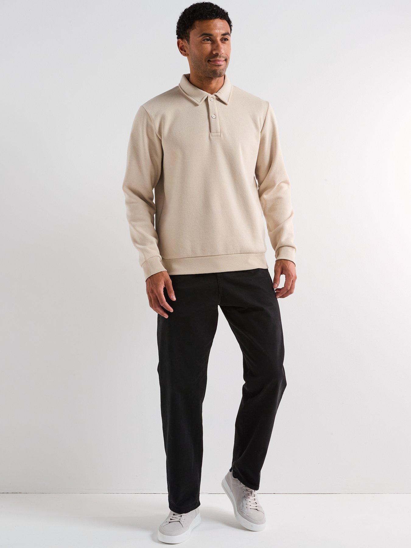 Image 3 of 6 of Jack & Jones Jack &amp; Jones Bradley 1/4 Button Sweat - Beige