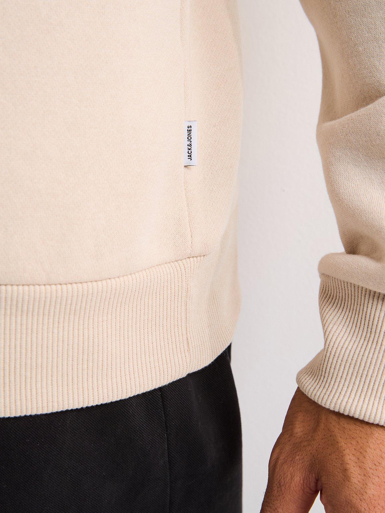 Image 6 of 6 of Jack & Jones Jack &amp; Jones Bradley 1/4 Button Sweat - Beige