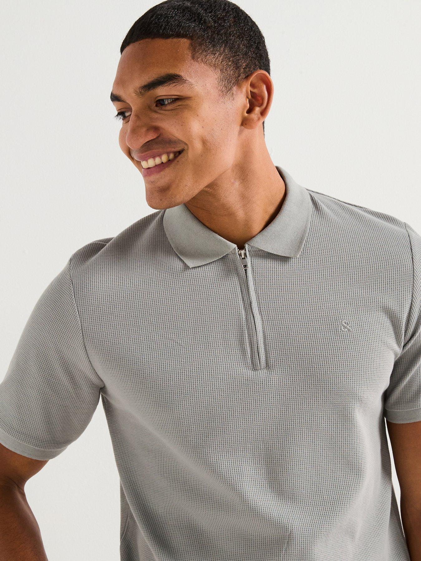 jack-jones-austin-micro-waffle-zip-polo-shirt-greydetail