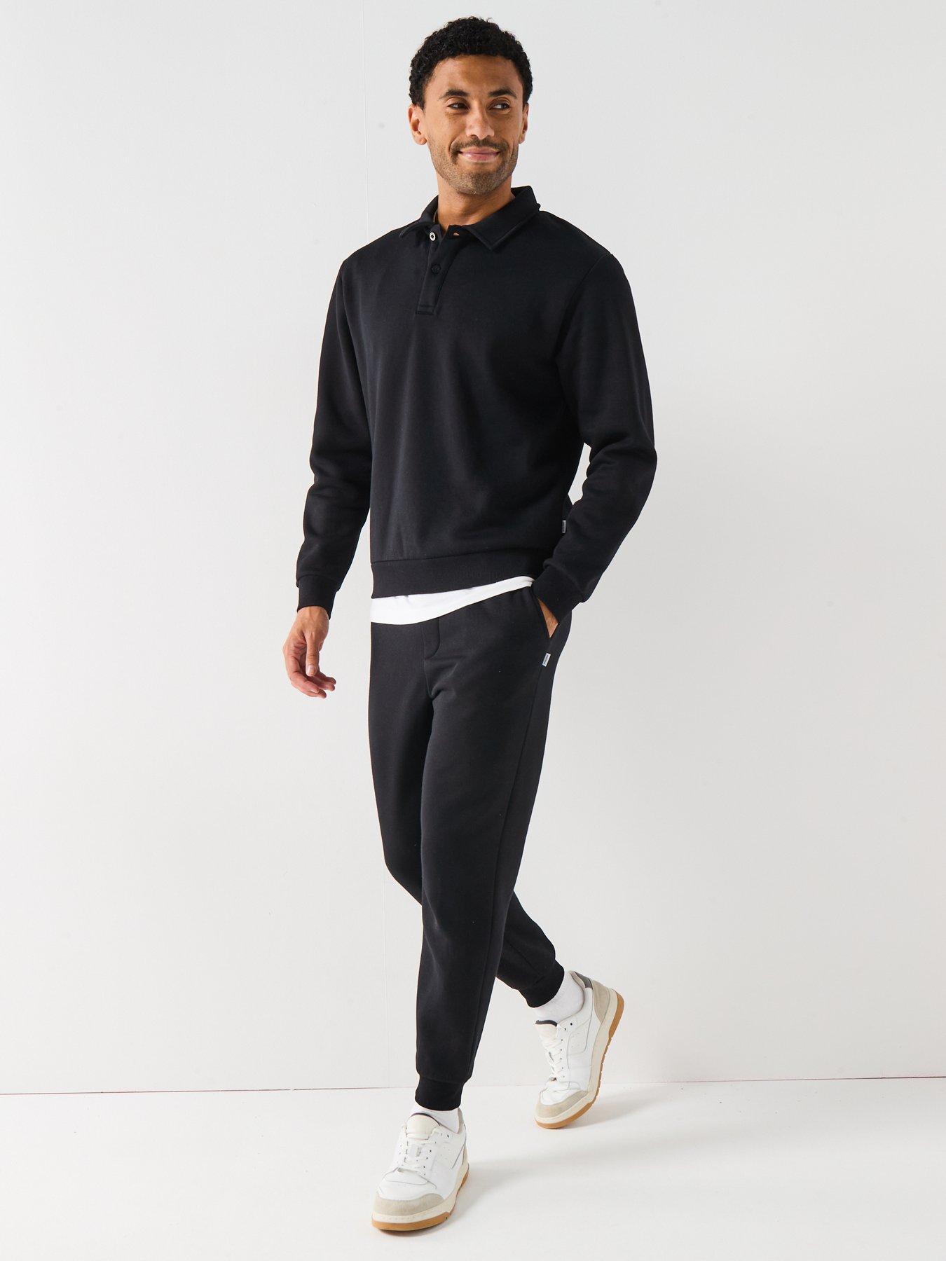 Image 3 of 6 of Jack & Jones Bradley 1/4 Button Sweat - Black