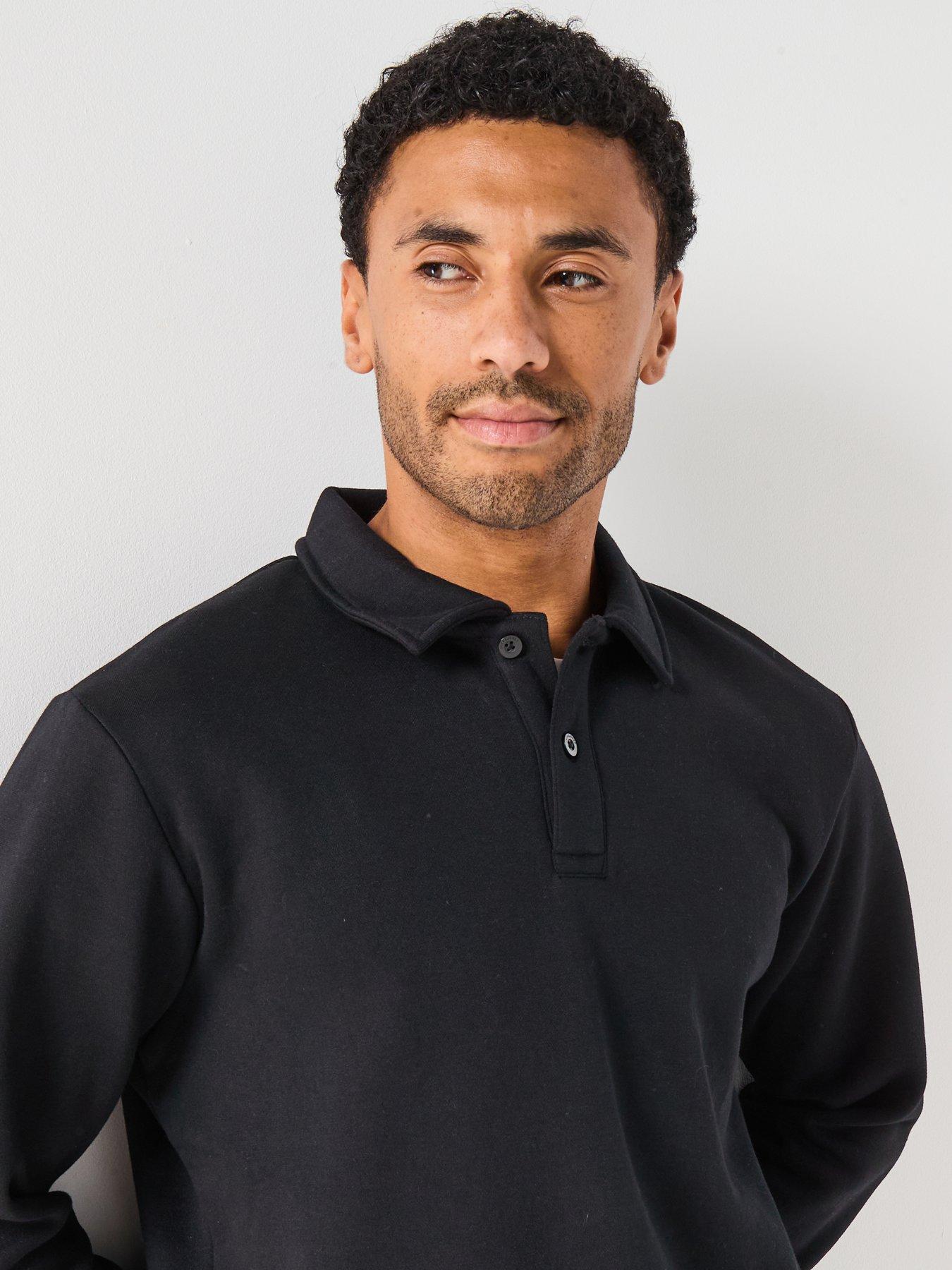 Image 4 of 6 of Jack & Jones Bradley 1/4 Button Sweat - Black