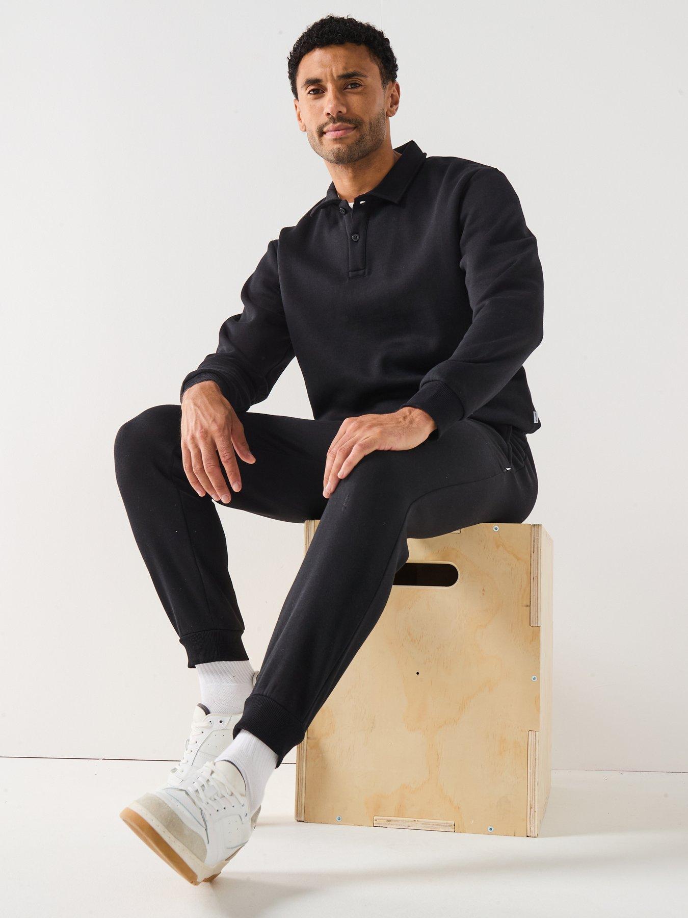 Image 5 of 6 of Jack & Jones Bradley 1/4 Button Sweat - Black