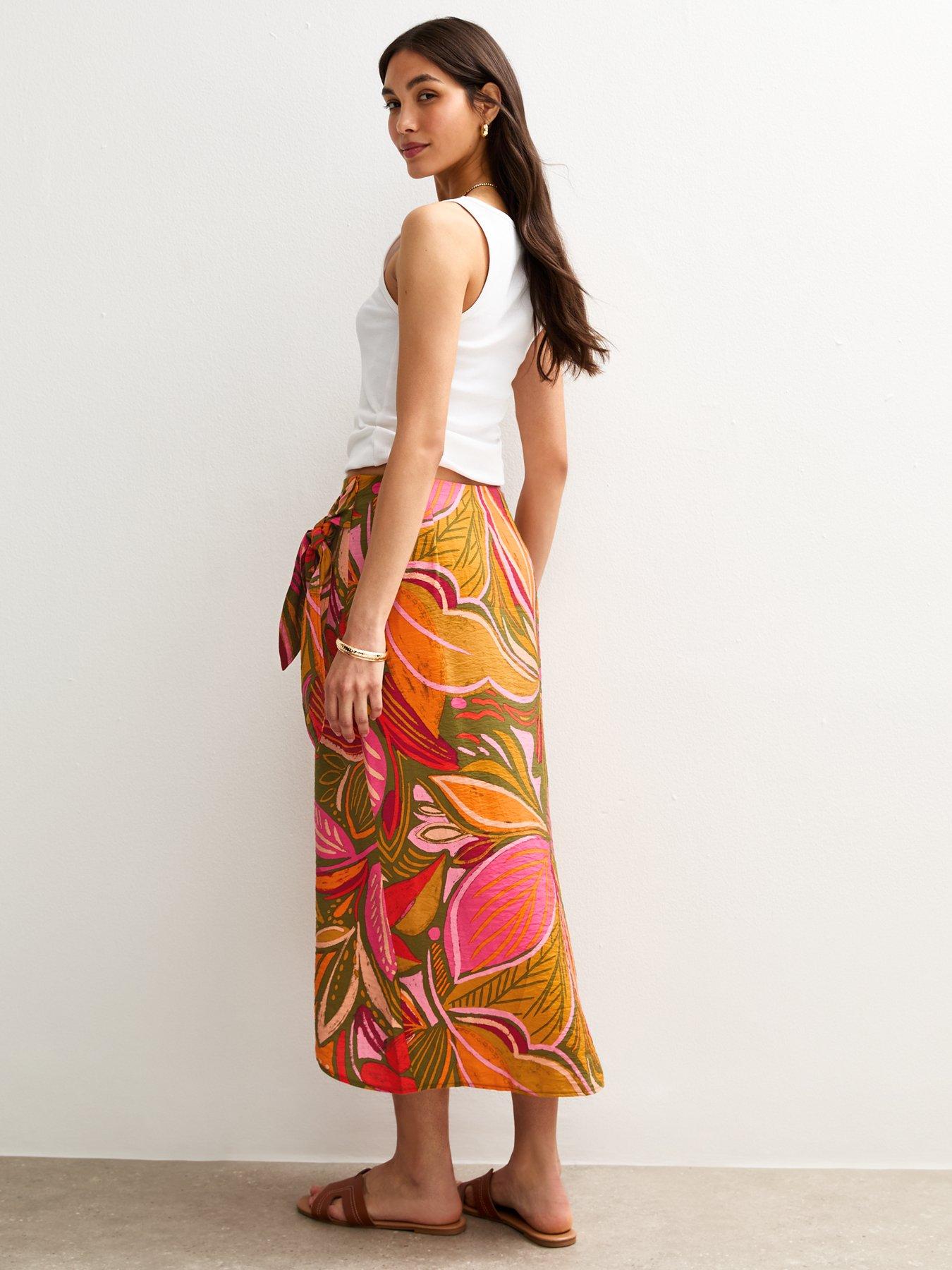 new-look-pink-leaf-print-midi-sarong-skirtstillFront