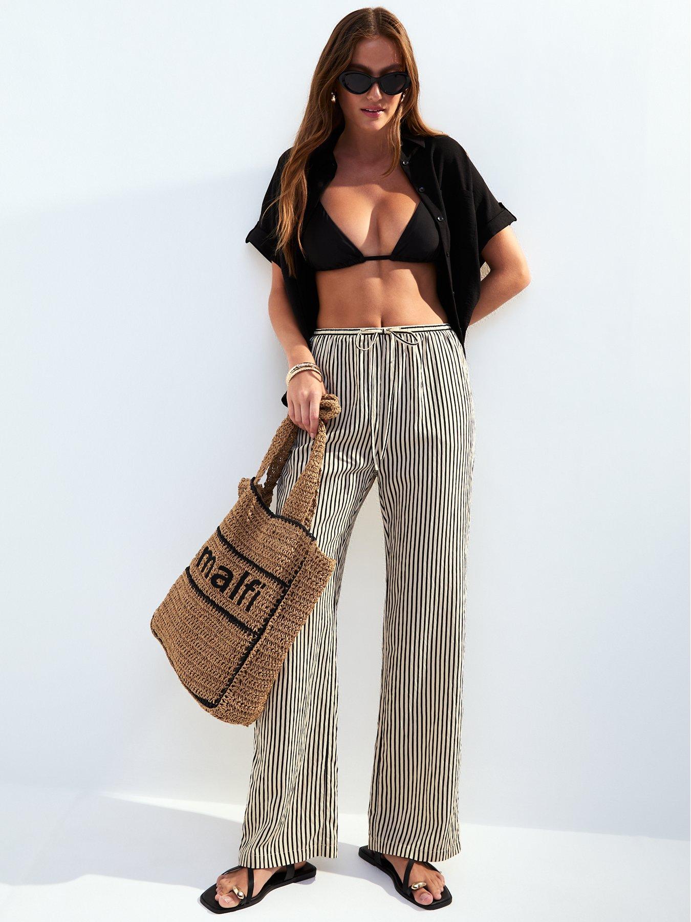 new-look-black-soft-touch-striped-wide-leg-trousersback