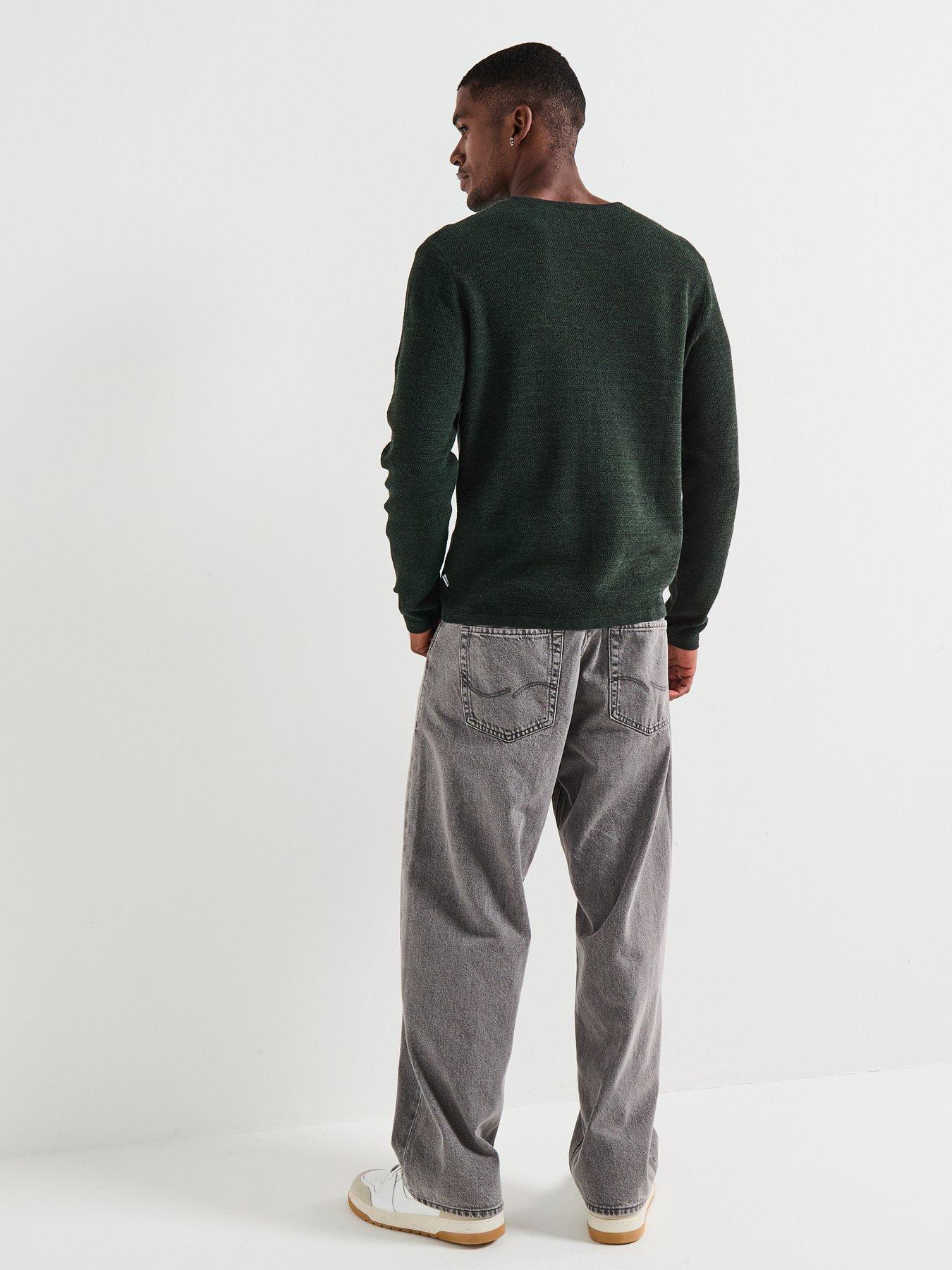 jack-jones-george-textured-crew-knitted-jumper-dark-greenstillFront
