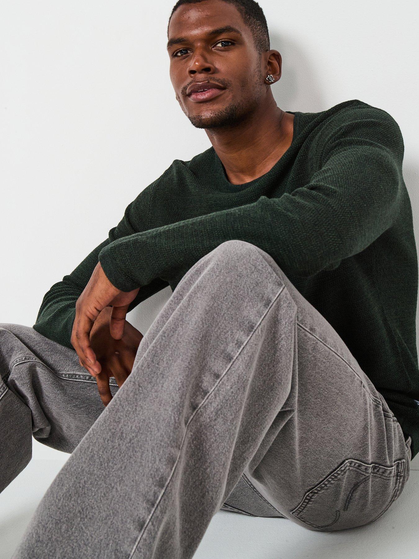 jack-jones-george-textured-crew-knitted-jumper-dark-greenoutfit