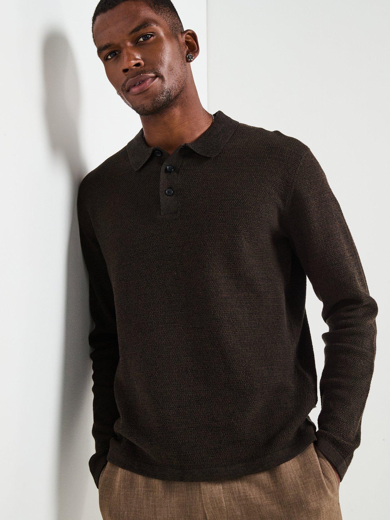 Jack & Jones George Textured Knitted Polo - Black