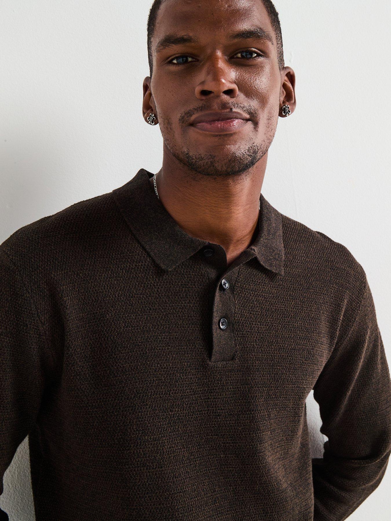 Image 4 of 6 of Jack & Jones George Textured Knitted Polo - Black