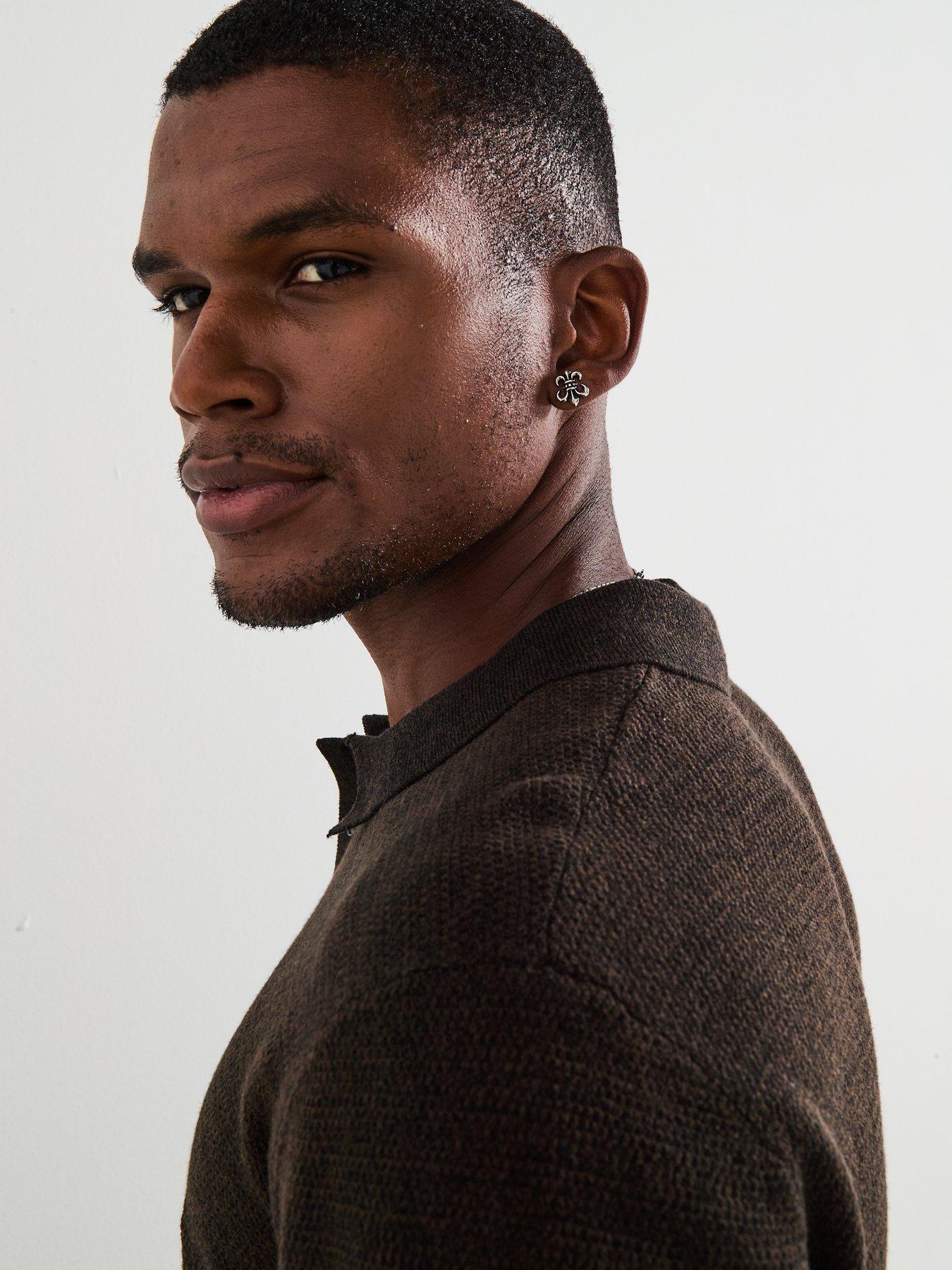 Image 5 of 6 of Jack & Jones George Textured Knitted Polo - Black