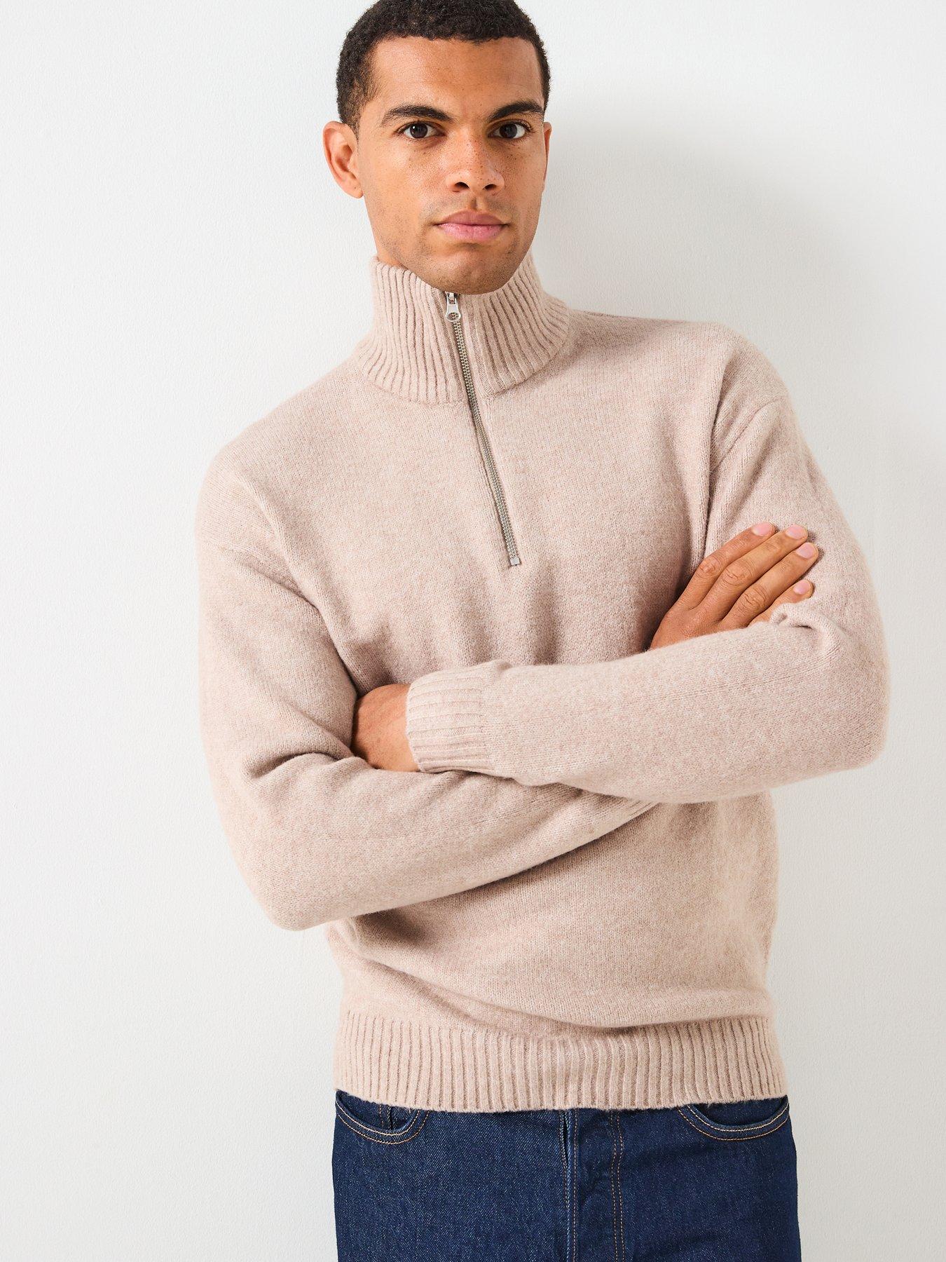jack-jones-soho-ollie-melanged-14-zip-knitted-jumper-light-beige