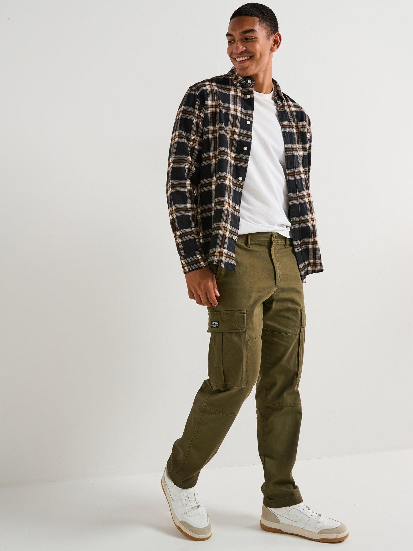 Image 3 of 5 of Jack & Jones Classic Flannel Long Sleeve Check Shirt - Black