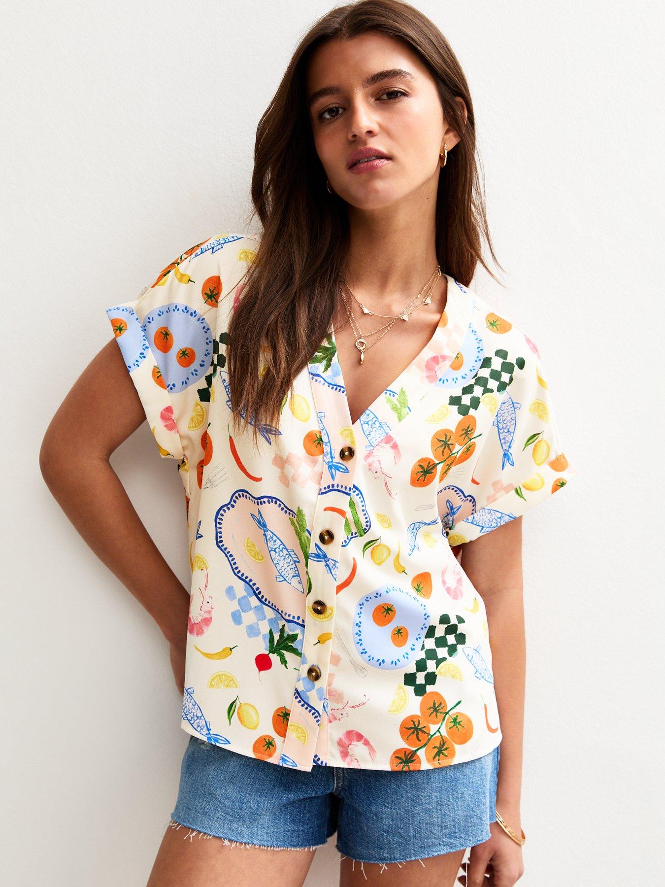 new-look-fish-picnic-print-button-front-top-whitefront