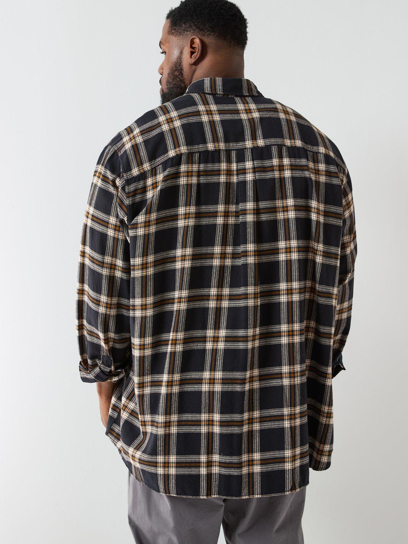 jack-jones-plus-size-classic-flannel-long-sleeve-check-shirt-blackstillFront