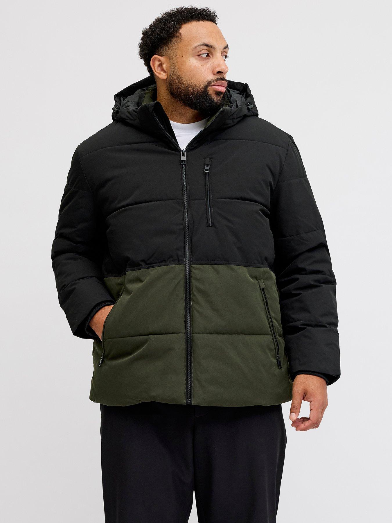 Jack & Jones Plus Size Owen Hooded Quilted Jacket - Dark Green