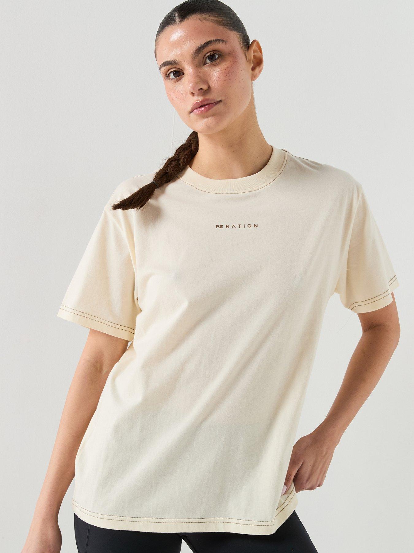 Image 1 of 5 of P.E Nation Womens Training Shift T-Shirt - White