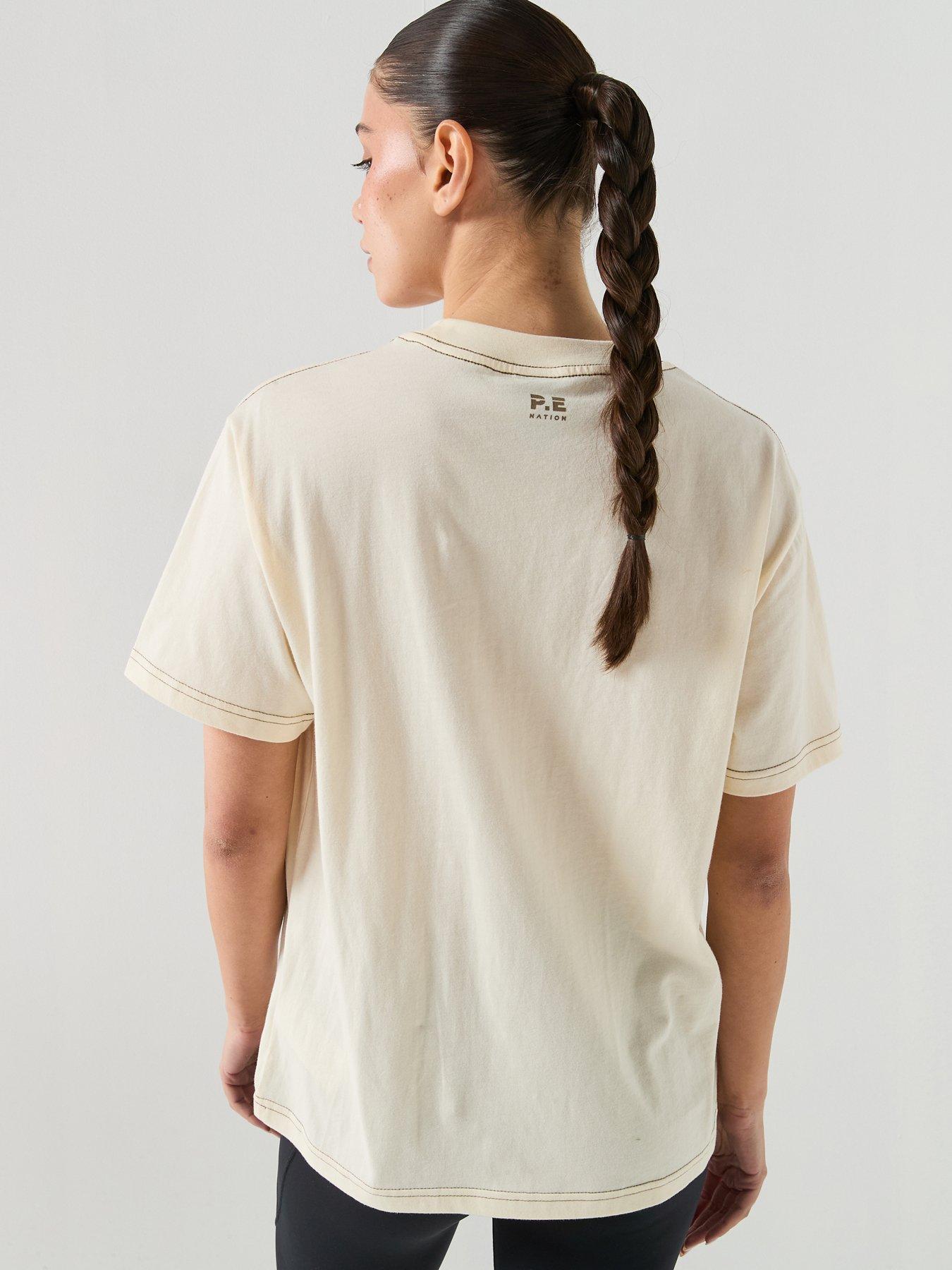 Image 2 of 5 of P.E Nation Womens Training Shift T-Shirt - White