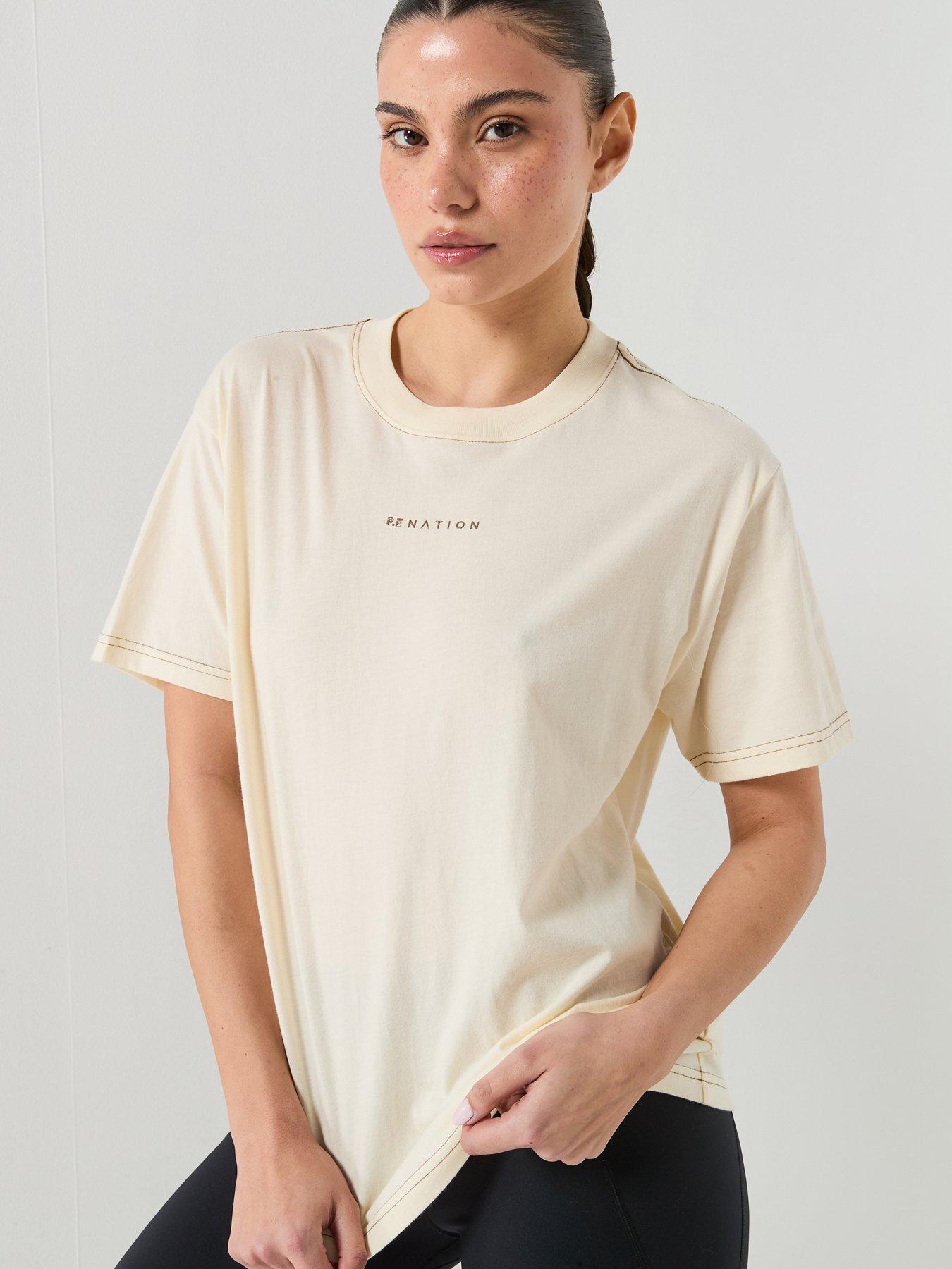 Image 5 of 5 of P.E Nation Womens Training Shift T-Shirt - White
