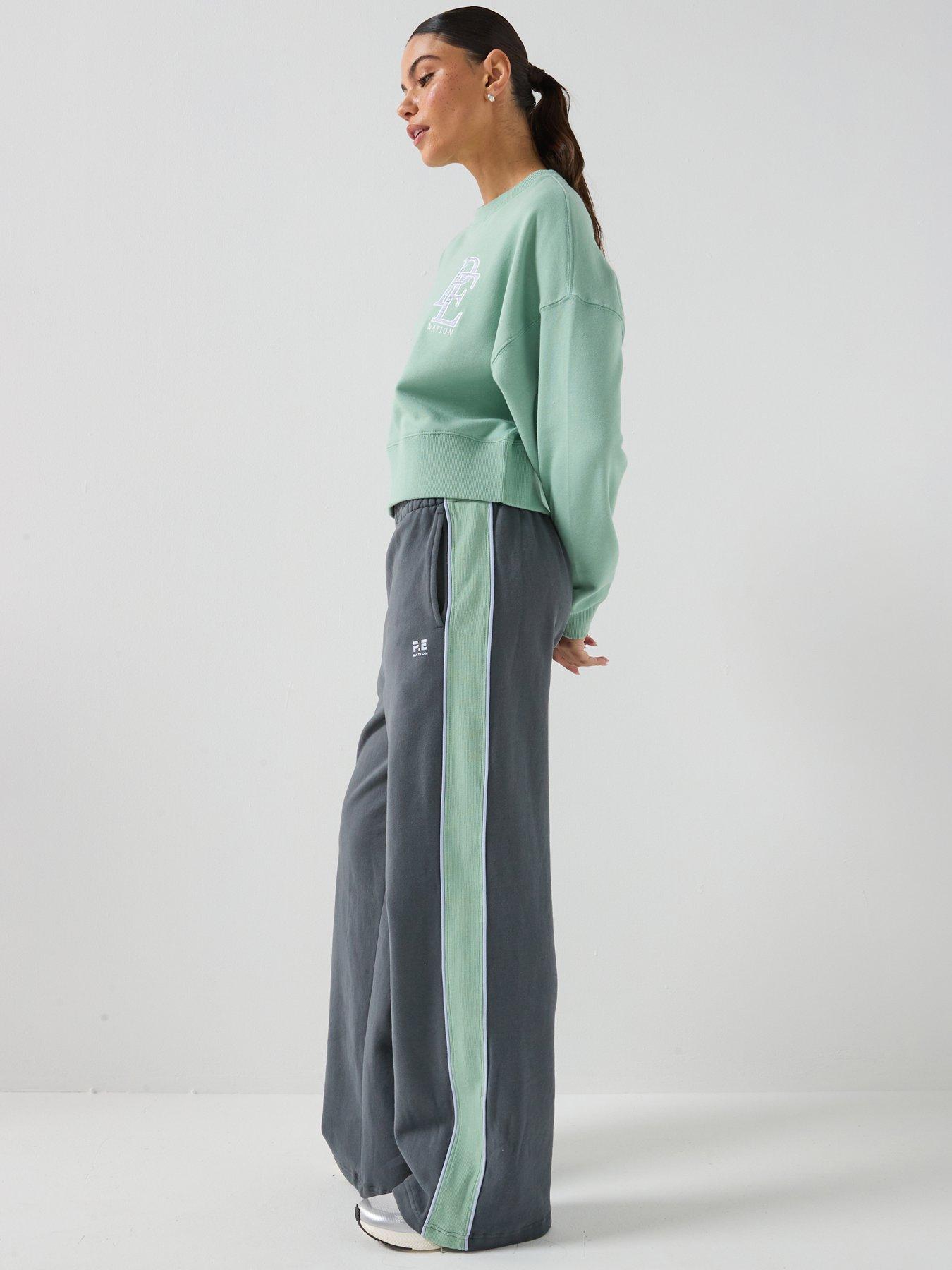 Image 6 of 6 of P.E Nation Womens Training Align Wide Leg Track Pants - Grey